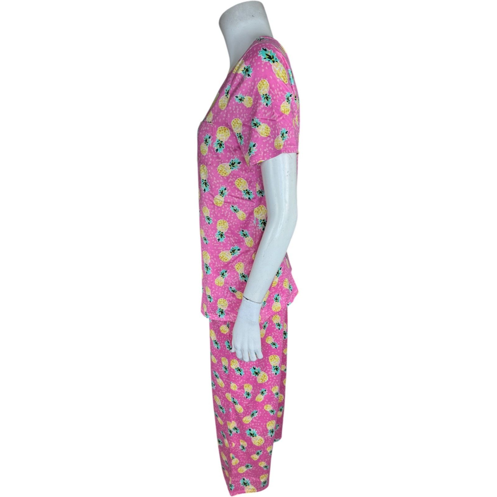 Other Cuddl Duds Comfort Code Pineapple Pajama Set XS Pink Capri Size ONE SIZE - 6 Thumbnail