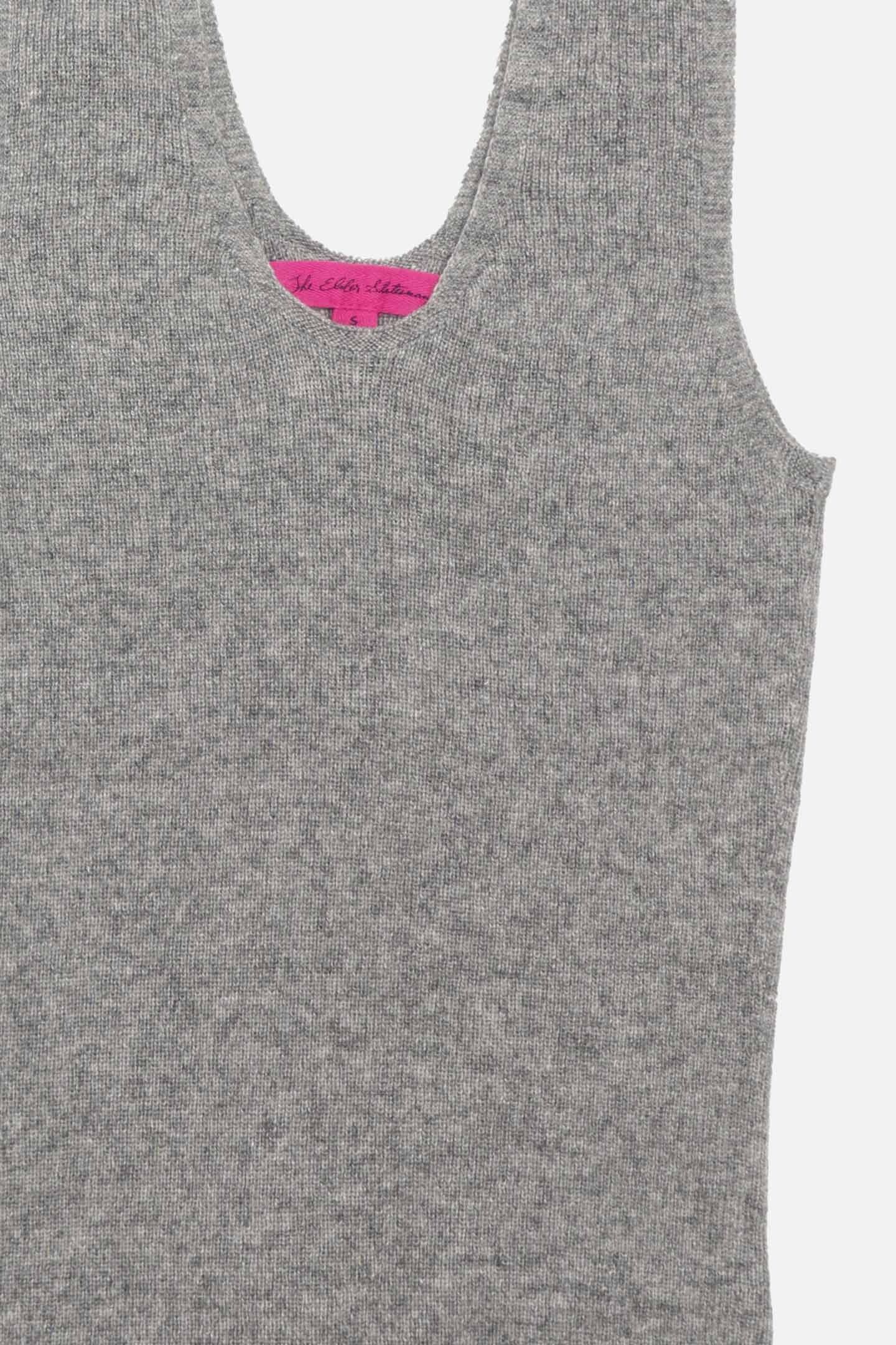 The Elder Statesman $395 The Elder Statesman Delicash Light Grey Tank Top Size L / US 10 / IT 46 - 2 Thumbnail