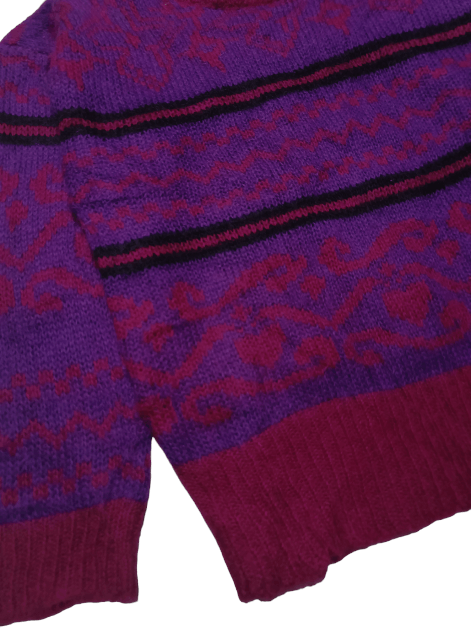 Other Vintage 80s EPOGEE Abstract Motifs Knit Mohair Sweater Size L / US 10 / IT 46 - 5 Thumbnail