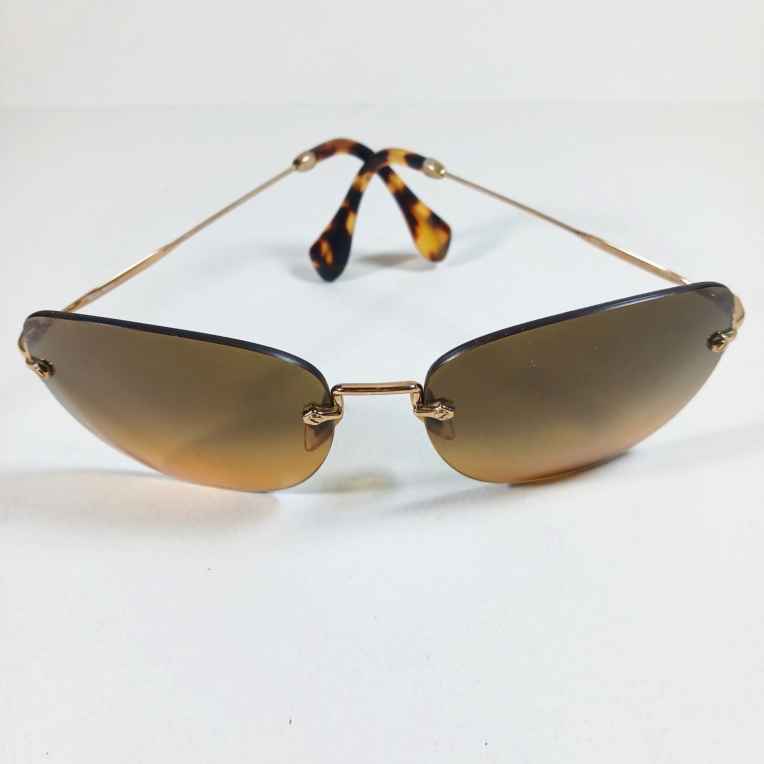 Miu Miu Miu Miu SMU52N Tortoise Brown/Gold Sunglasses w/Case & Pouch Size ONE SIZE - 7 Thumbnail