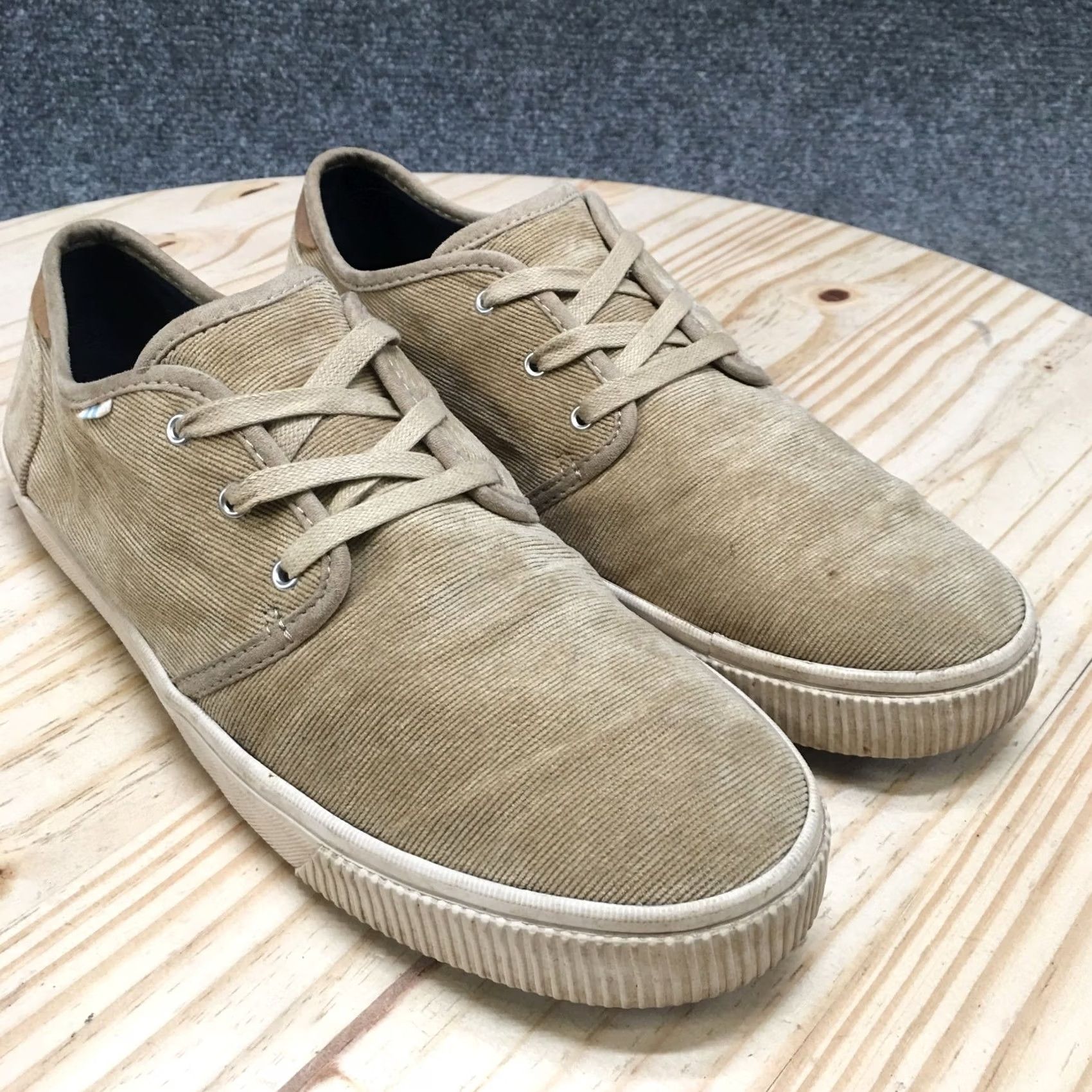 Toms TOMS Mens 9 M Tan Corduroy Lace Up Casual Sneakers Canvas Comfort Shoes Size US M / EU 48-50 / 2 - 7 Thumbnail