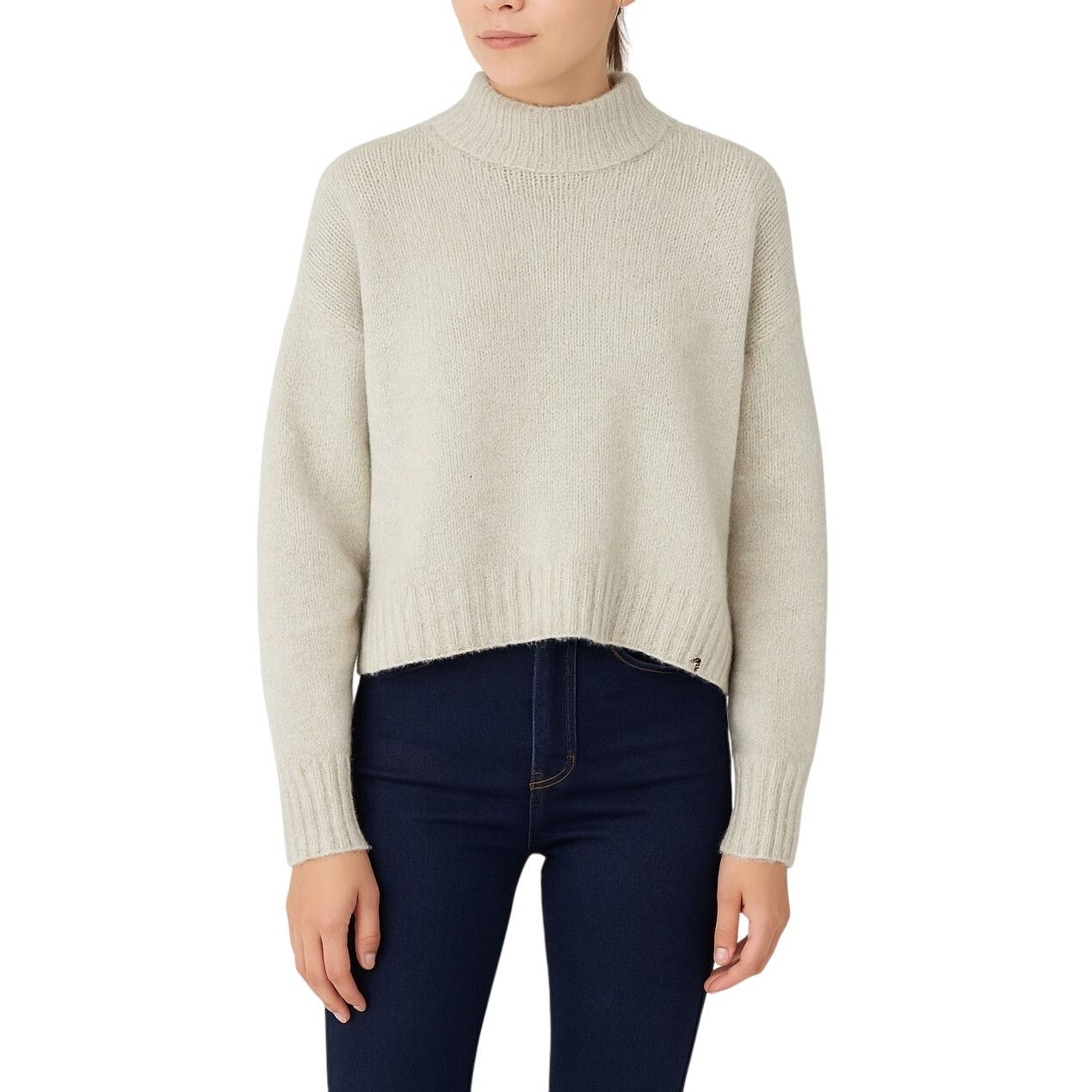 American Eagle Outfitters American Eagle Beige Turtleneck Sweater Medium Knit Cozycore Size M / US 6-8 / IT 42-44 - 1 Thumbnail