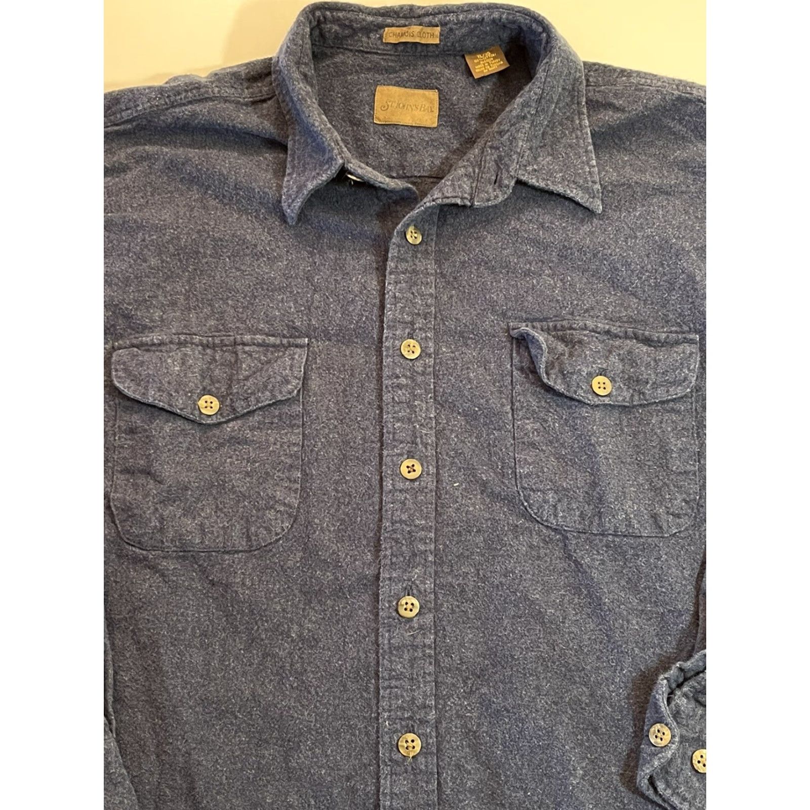Vintage VINTAGE St. John's Bay Shirt Men XL Flannel Button-Up 90s Outdoor Blue Cotton Long Sleeve Shirt Mens Size US XL / EU 56 / 4 - 2 Thumbnail