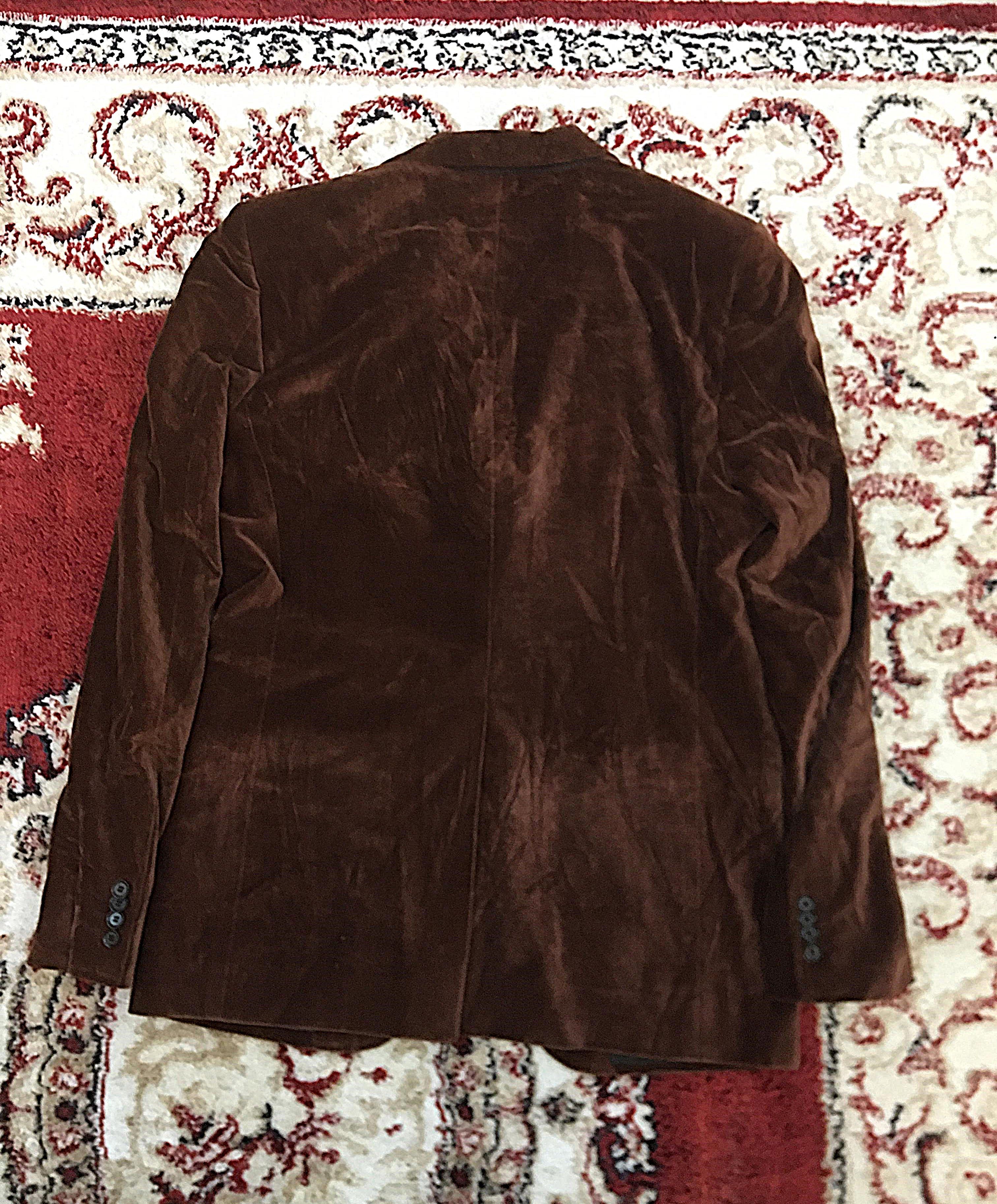 Dolce & Gabbana × Vintage Dolce & Gabbana Brown Velvet Blazer Men Size 50S - 2 Thumbnail