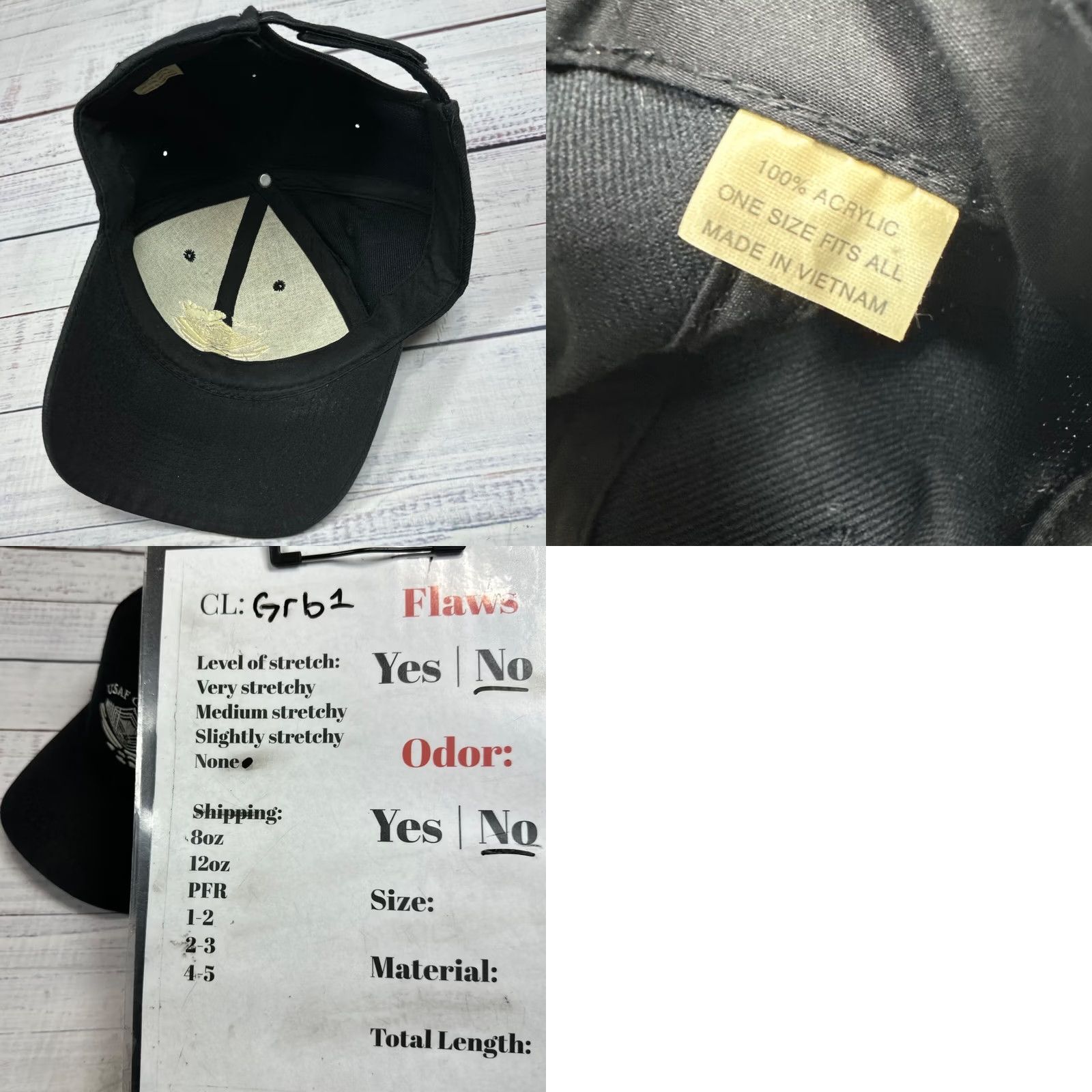 Bally Vintage USAF CMSGT Black Ball Cap Adjustable Baseball Hat One Size Mens Black Cap Size ONE SIZE - 8 Thumbnail