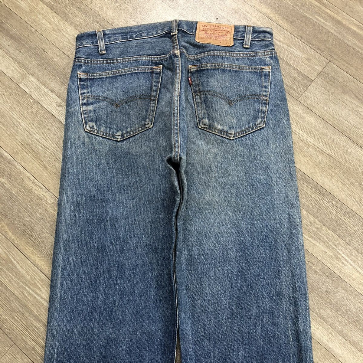Levi's × Levi's Vintage Clothing 🇺🇸90’s Vintage Levis 501 #520 29x32 Straight Leg Faded Jeans Size US 33 - 22 Thumbnail