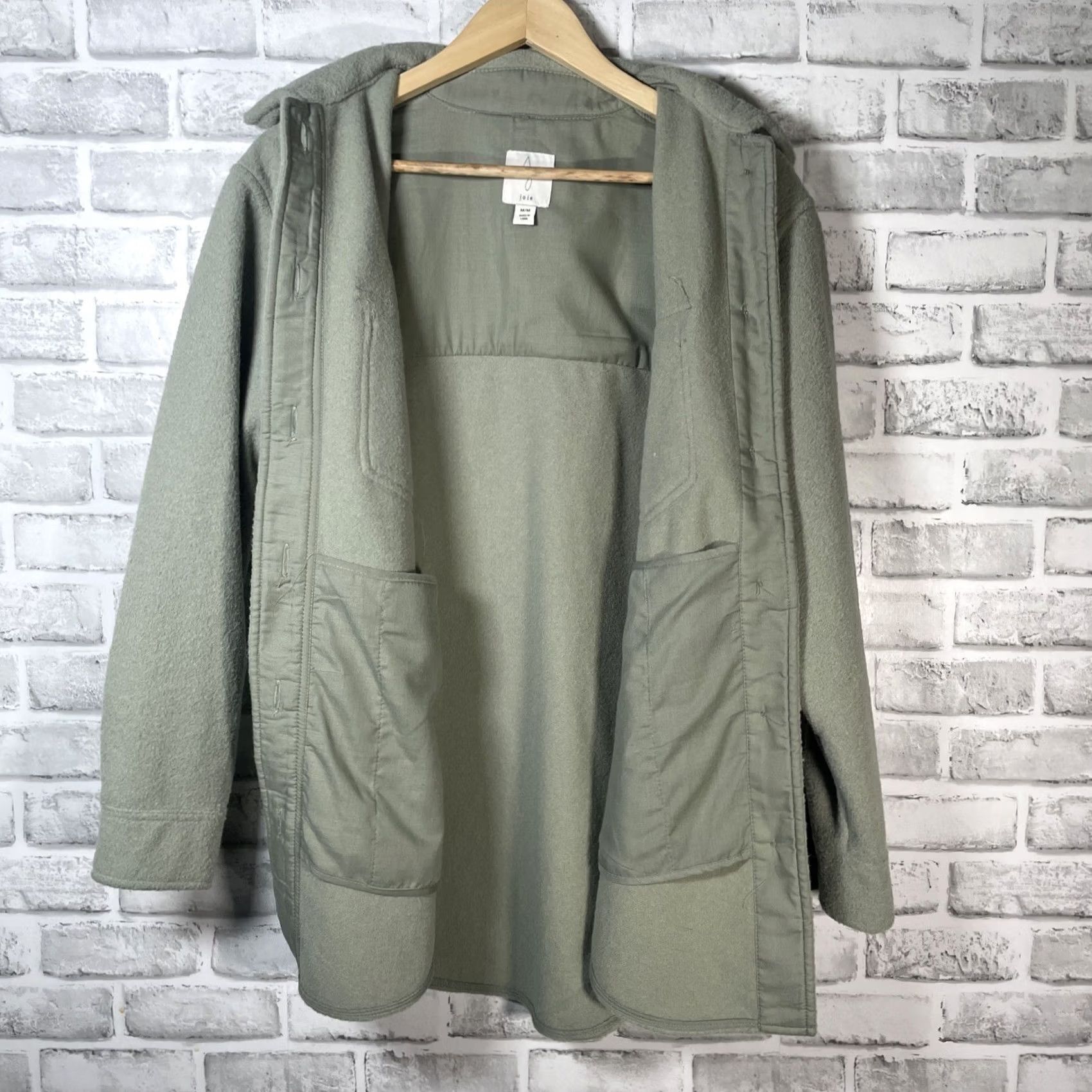 Joie Joie Sage Green Button Up Double Pocket Thick Fleece Shacket Womens M Shirt Size M / US 6-8 / IT 42-44 - 6 Thumbnail