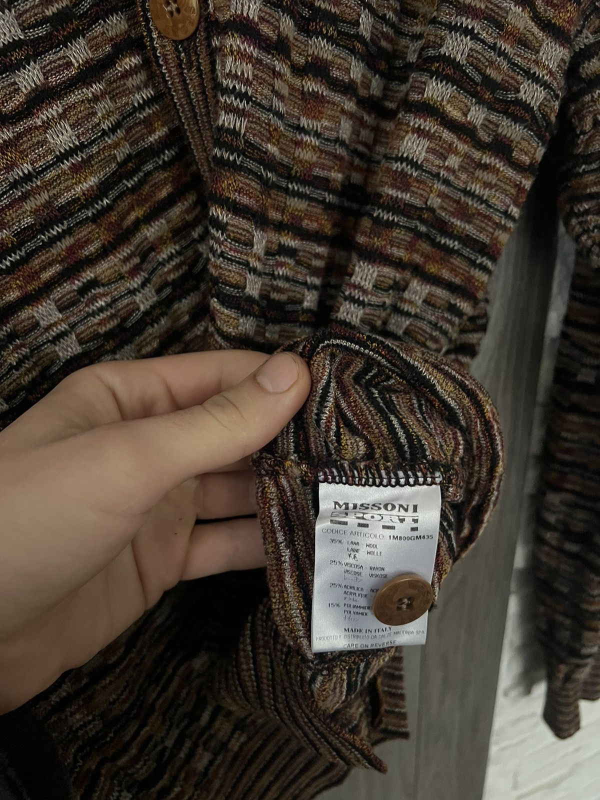Missoni × Vintage Missoni sport cardigan 46L knit retro Size 46L - 6 Thumbnail