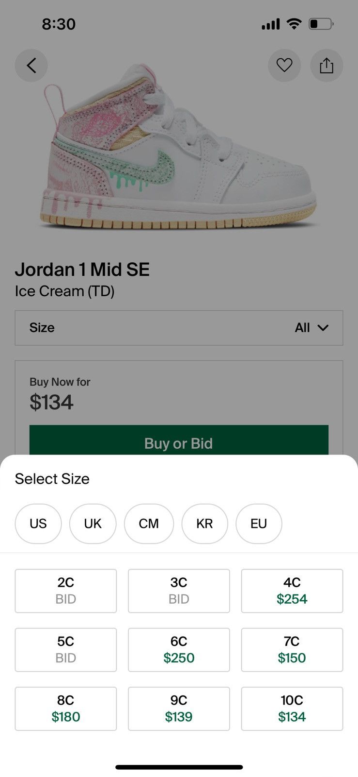 Jordan Brand × Nike Jordan 1 Mid SE “Ice Cream” Size US 8 / EU 41 - 7 Thumbnail