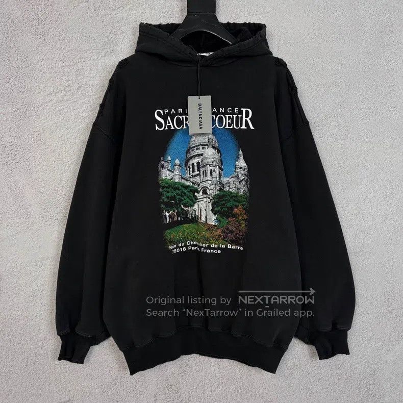 Balenciaga Balenciaga Classic Church Print Hoodie Size US S / EU 44-46 / 1 - 1 Thumbnail