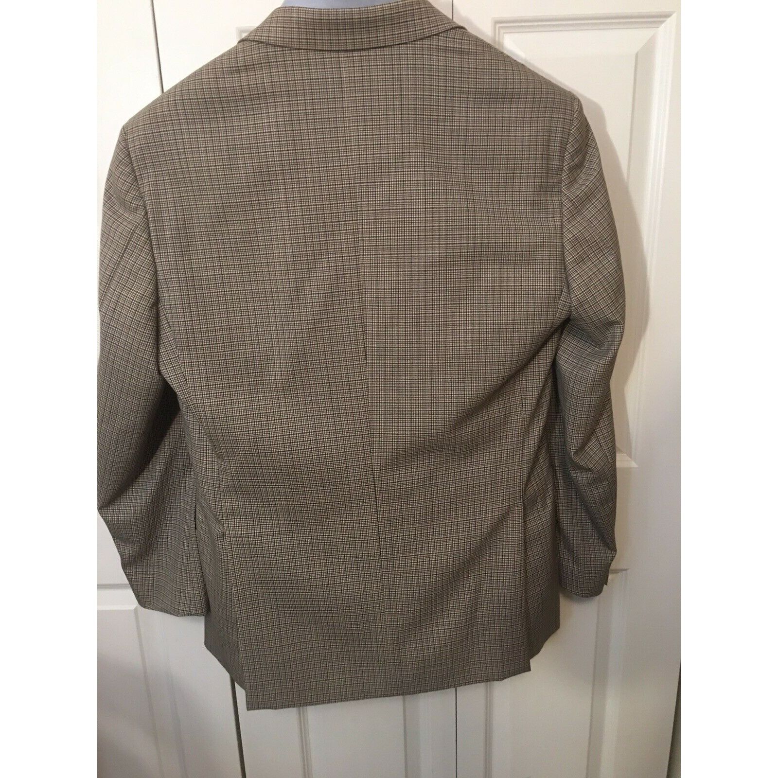 Joseph Abboud Joseph Abboud Men’s Sz 44 Plaid THIN STRIPPED BROWN BLACK Sp Size 44S - 6 Thumbnail