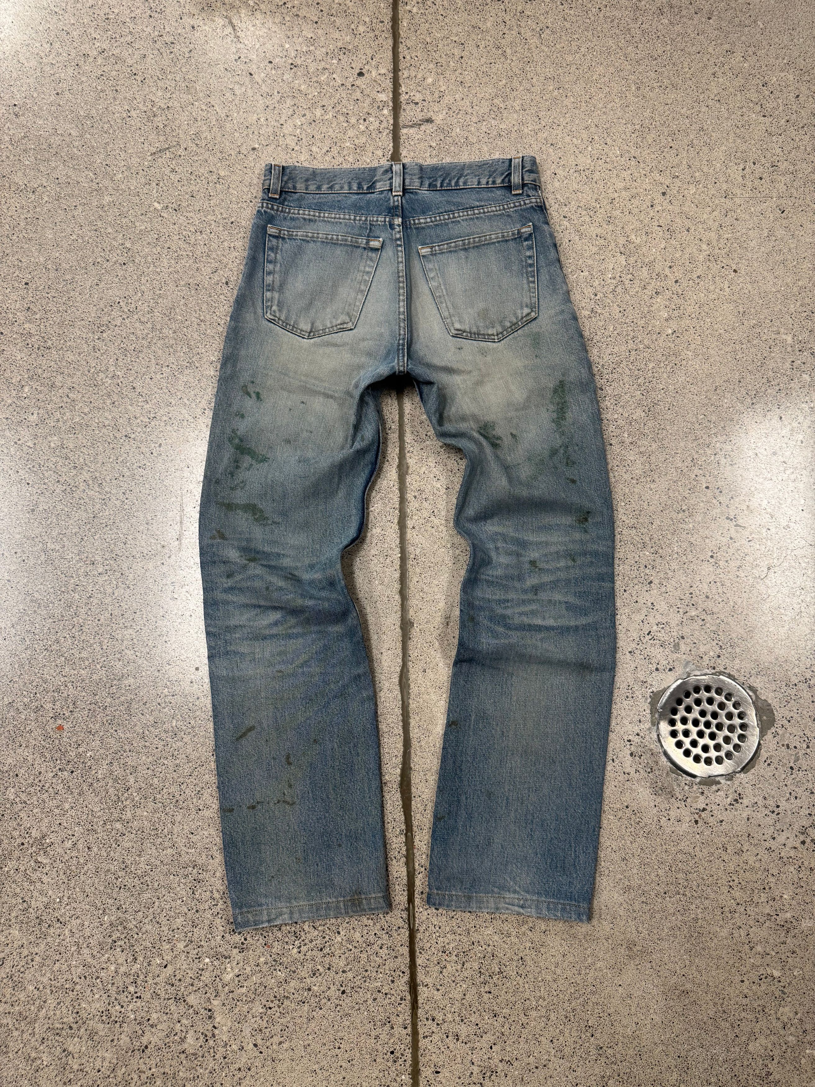 Helmut Lang 1999 Helmut Lang ‘Painter’ Washed Blue/Green Bootcut Denim Size US 30 / EU 46 - 4 Thumbnail