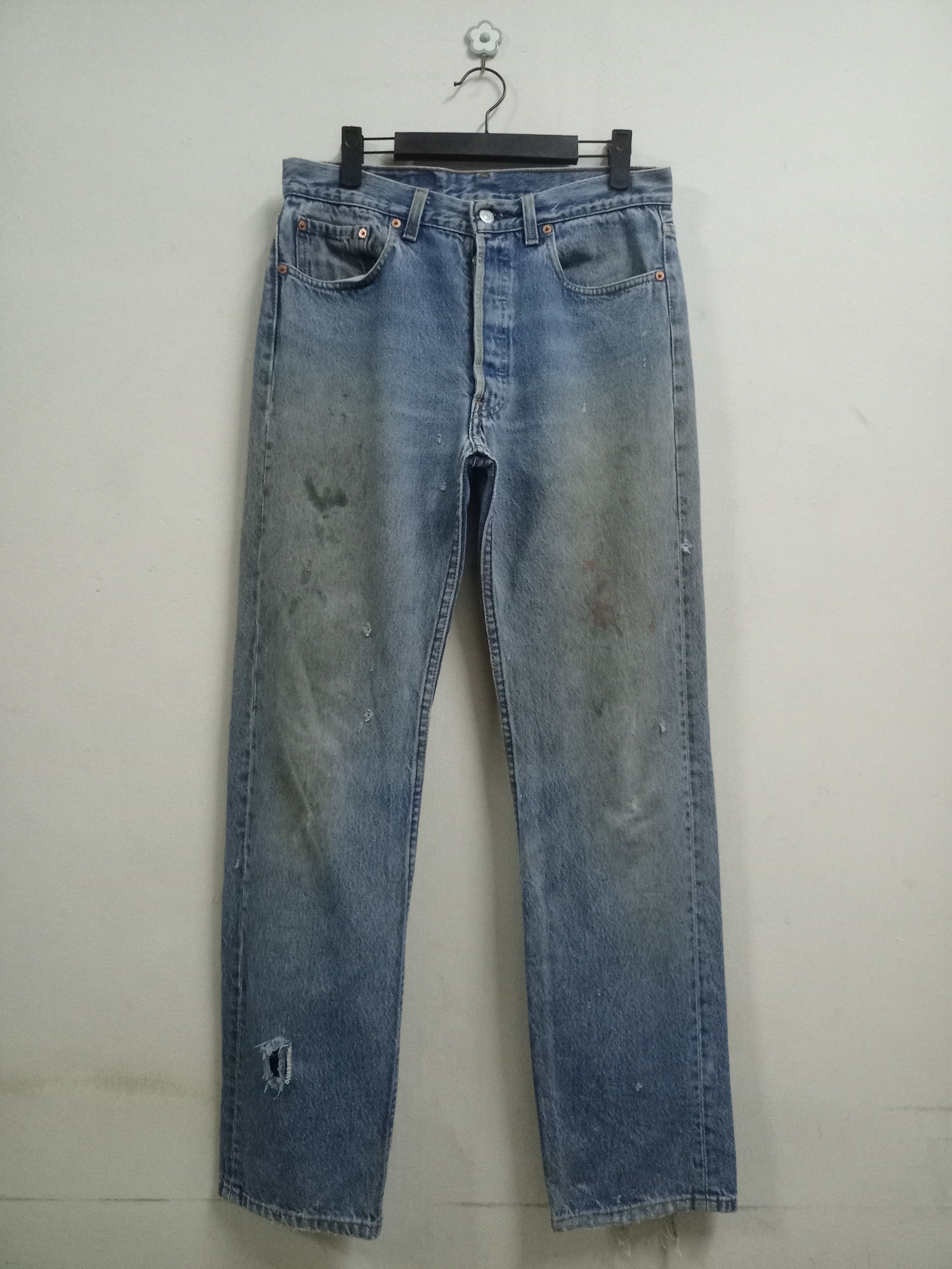 Levi's Vintage 80s Levis 501 Distressed Loose Style Thrashed Jeans Size US 31 - 1 Thumbnail