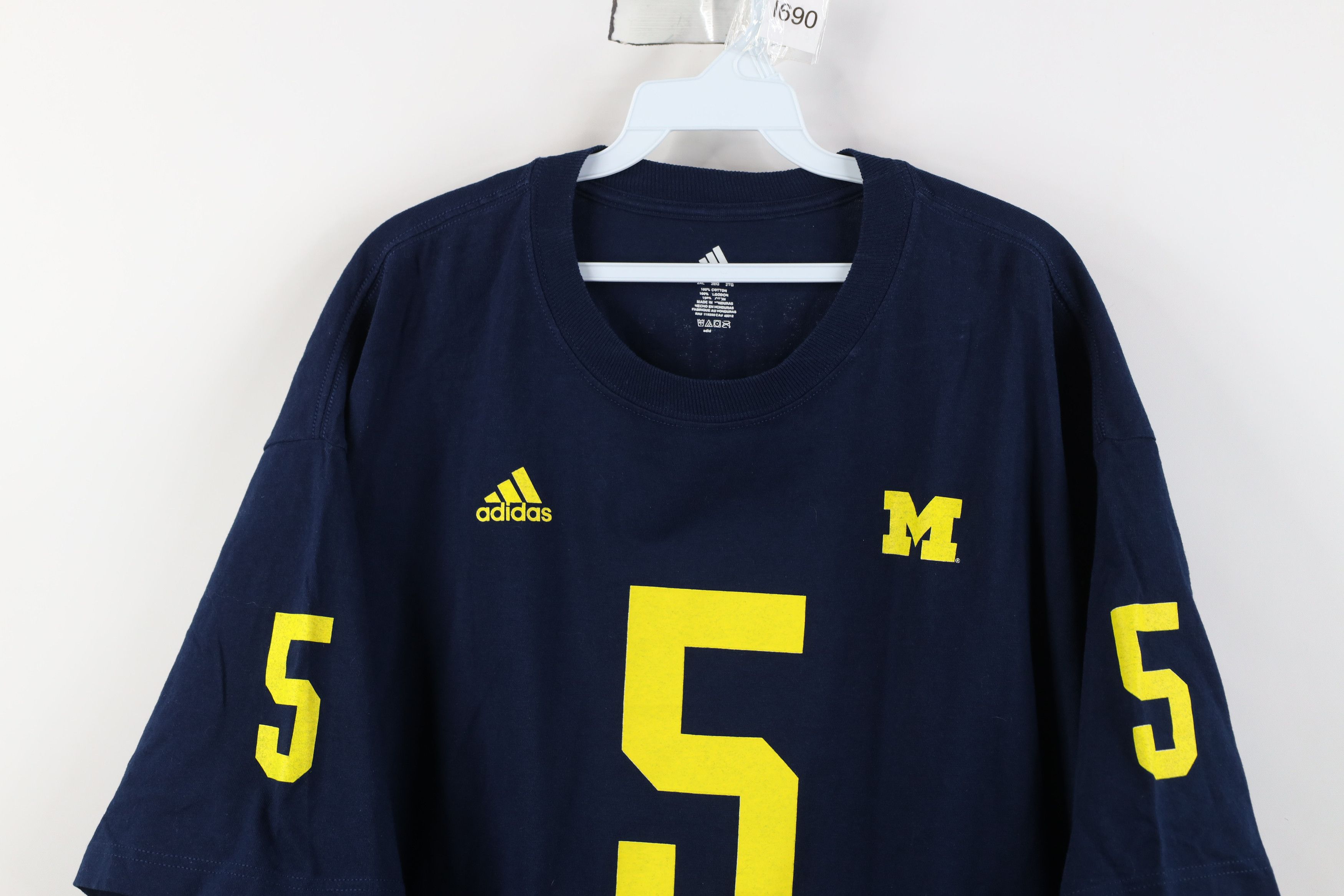 Adidas Adidas University of Michigan Football Jersey T-Shirt #5 Size US XXL / EU 58 / 5 - 2 Thumbnail
