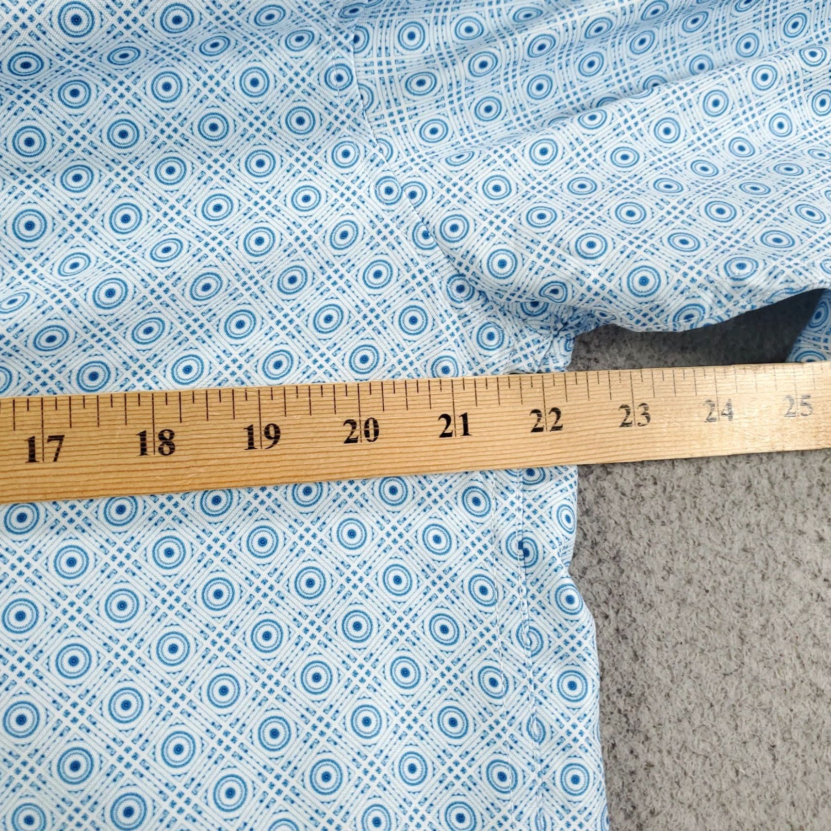 Vintage Silverstone Button-Up Shirt XL Mens Blue White Geometric Pattern Slim Modern Fit Casual Business Size US XL / EU 56 / 4 - 4 Thumbnail
