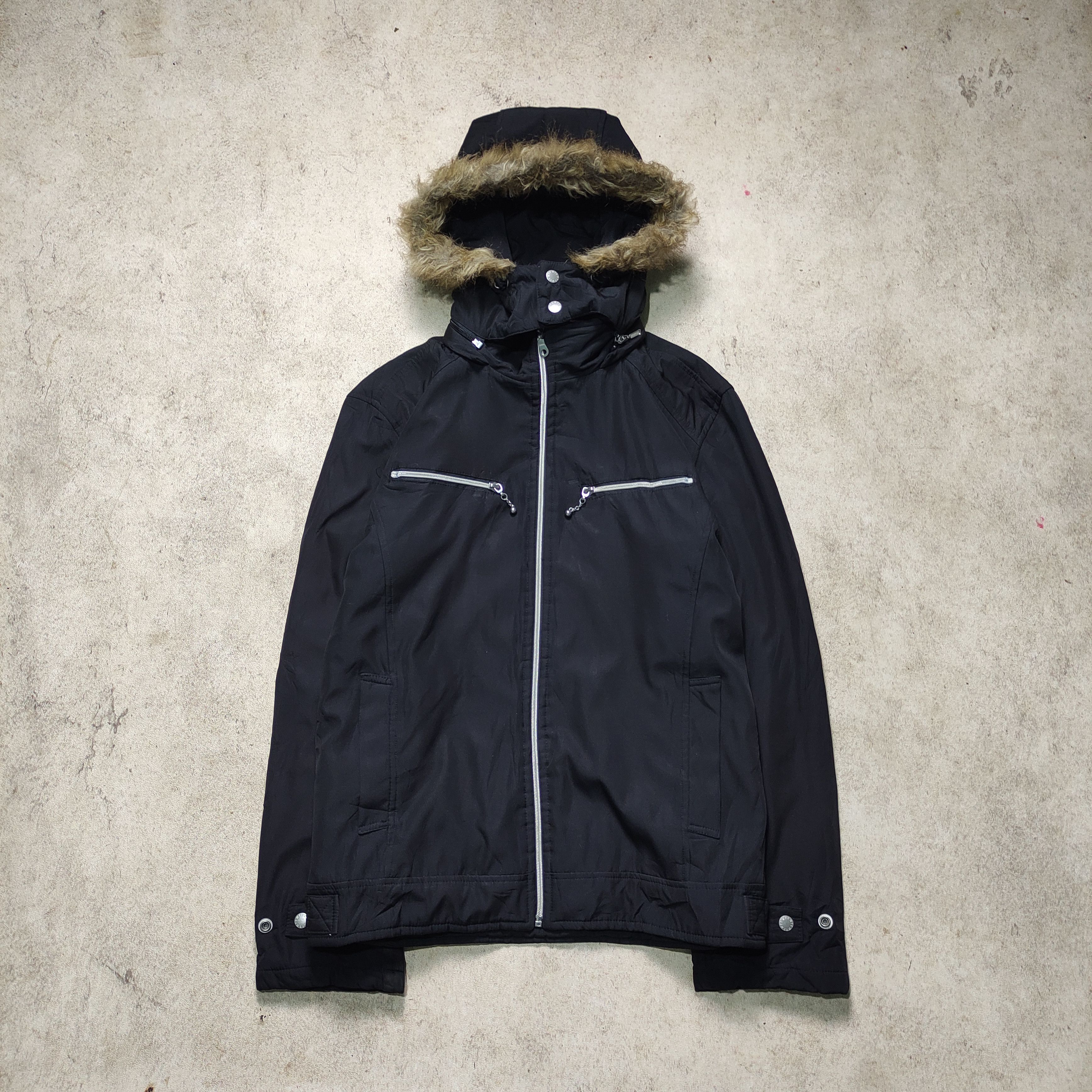 Tornado Mart Mode Modu Fur Hood Jacket – Vkei / punk 2000s Size US L / EU 52-54 / 3 - 5 Thumbnail