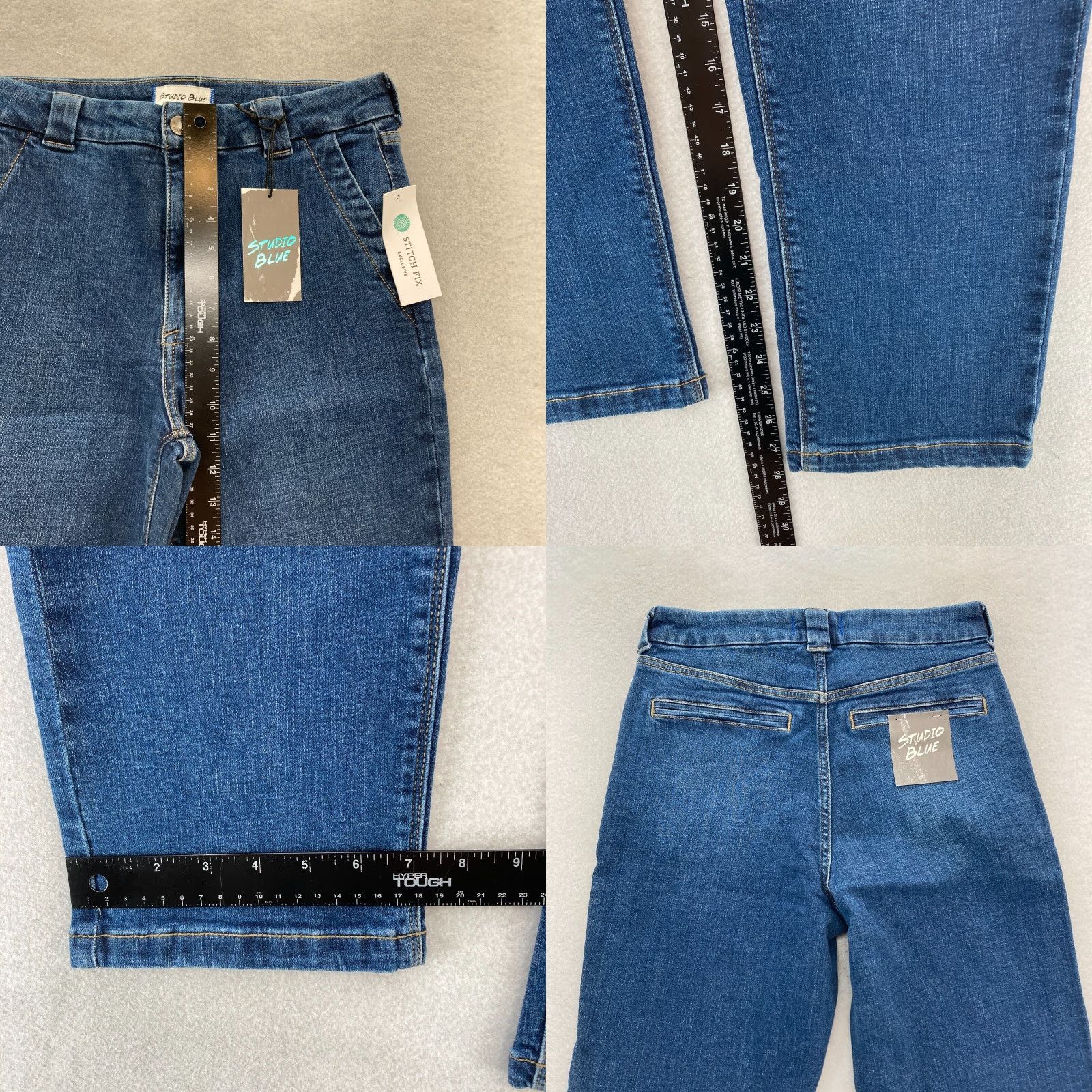 Vintage Studio Blue Jeans Women's 28 Tapered Denim Dark Blue Stretch NWT Regular 5-Pocket Cotton Spandex Jeans Girls Womens Size 28" / US 6 / IT 42 - 8 Thumbnail