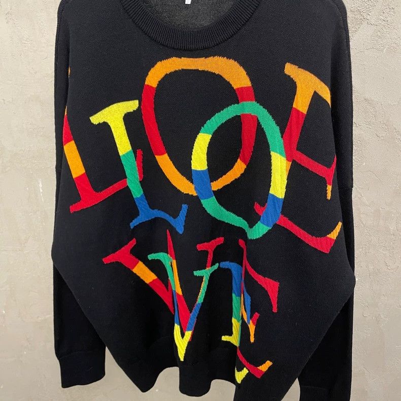 Loewe loewe Colorful large logo round-neck wool knit sweater with Size US XS / EU 42 / 0 - 3 Thumbnail