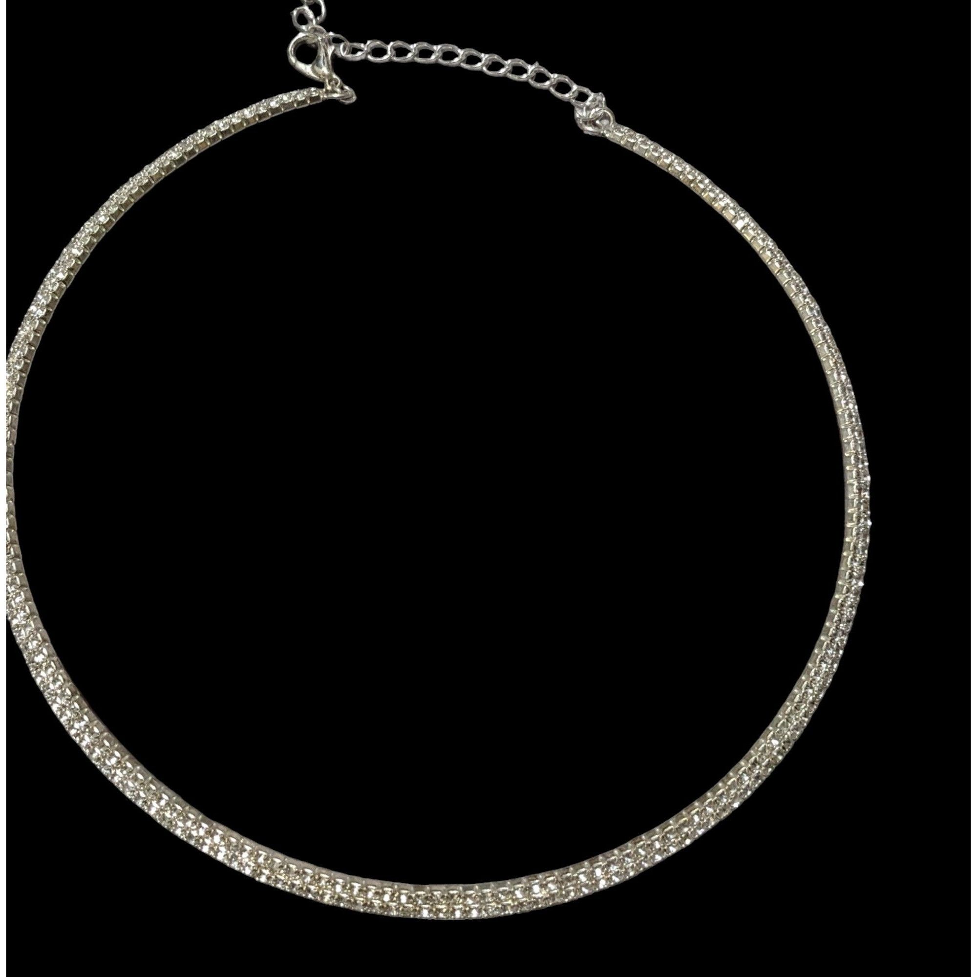 Other Claire's Y2K Silver Rhinestone Collar Necklace Size ONE SIZE - 4 Thumbnail
