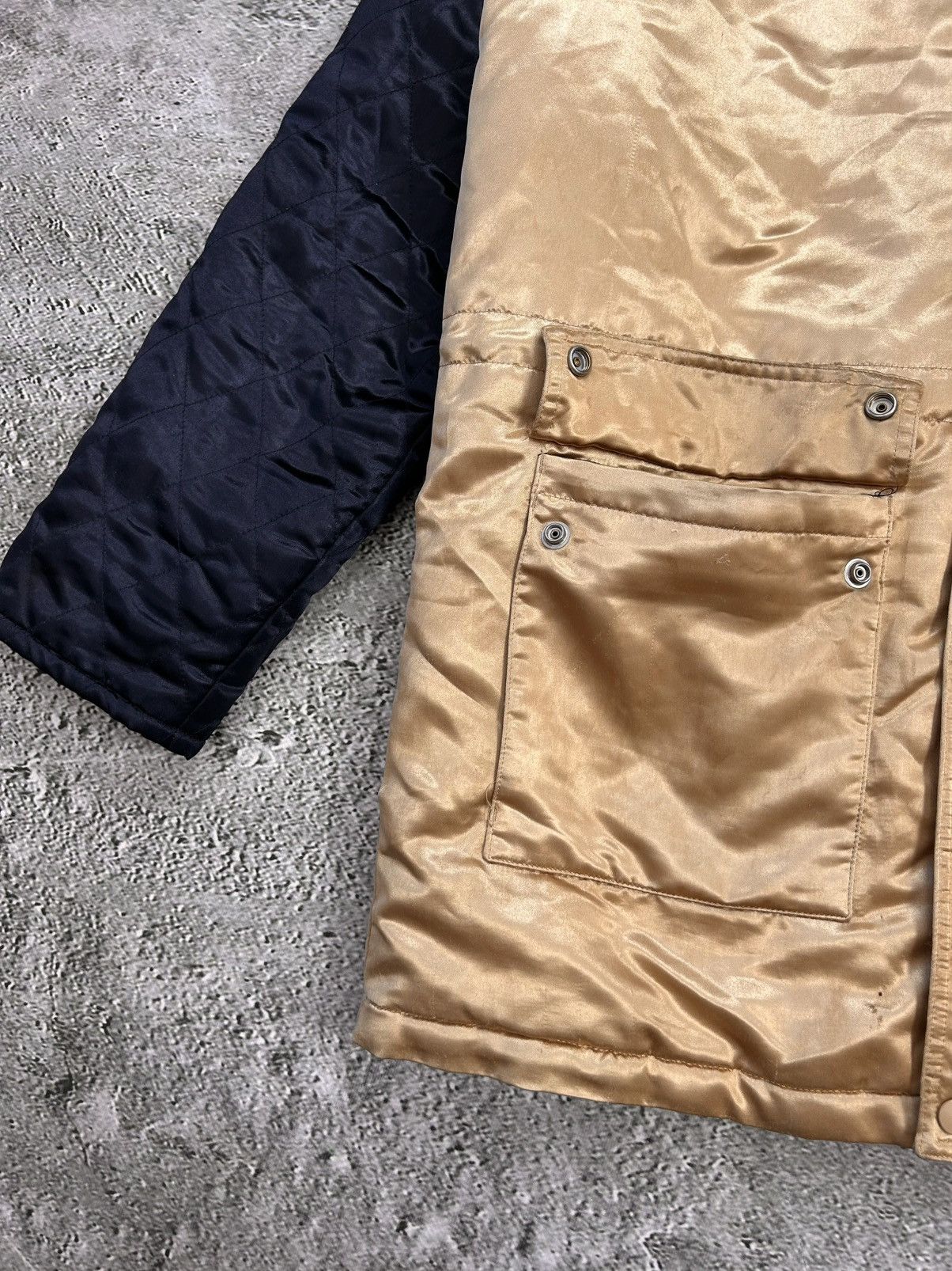 Supreme Supreme Quilted Satin Gold/Navy Parka Jacket Big Logo AW14 Size US L / EU 52-54 / 3 - 16 Thumbnail