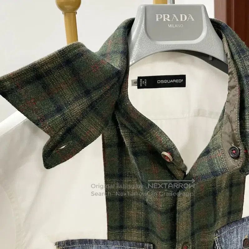 Dsquared2 DSQUARED2 Men's Wool Blend Embroidered Shirt . Size US M / EU 48-50 / 2 - 3 Thumbnail