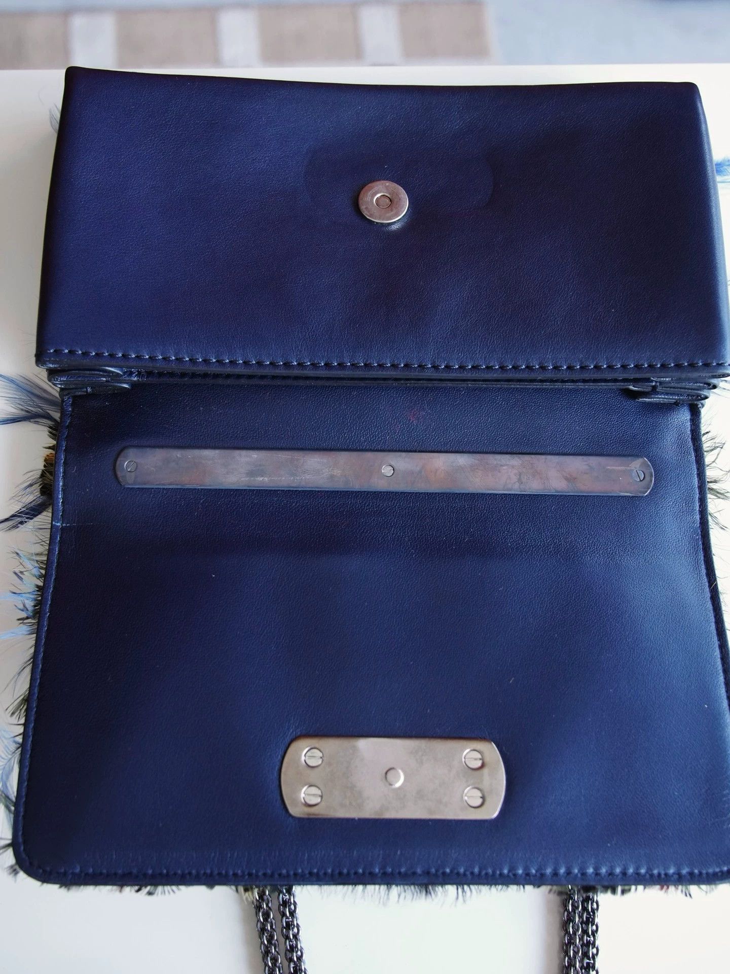 Valentino Valentino Vintage Feather Silver Crystal Buckle 2way Shoulder/Crossbody Bag Size ONE SIZE - 8 Thumbnail