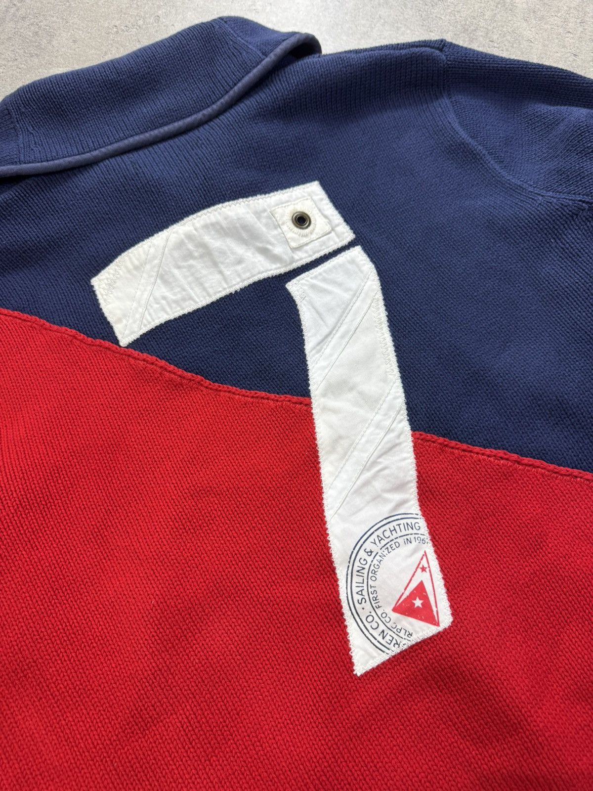 Polo Ralph Lauren KNIT - POLO RALPH LAUREN - Yachting Sweater 90s Cowl Neck Size US XL / EU 56 / 4 - 14 Thumbnail