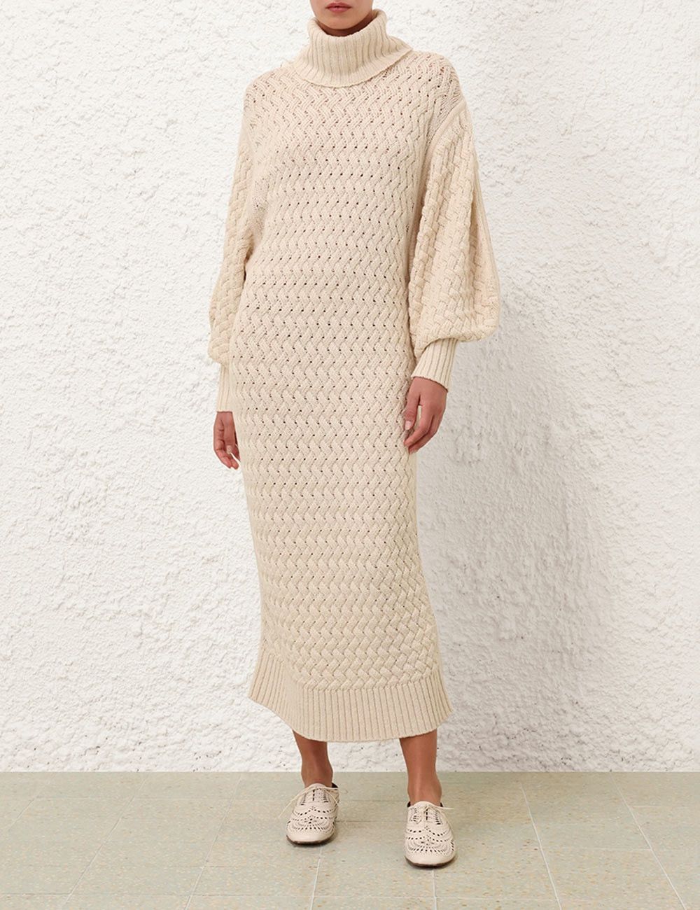 Zimmermann oc11z0725 Illustration Textured Dress in Cream Size M / US 6-8 / IT 42-44 - 2 Thumbnail