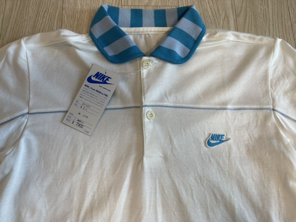 Nike Nike Blue Tag Japan Edition 80’s Vintage Polo Pique T-shir Size US S / EU 44-46 / 1 - 2 Thumbnail