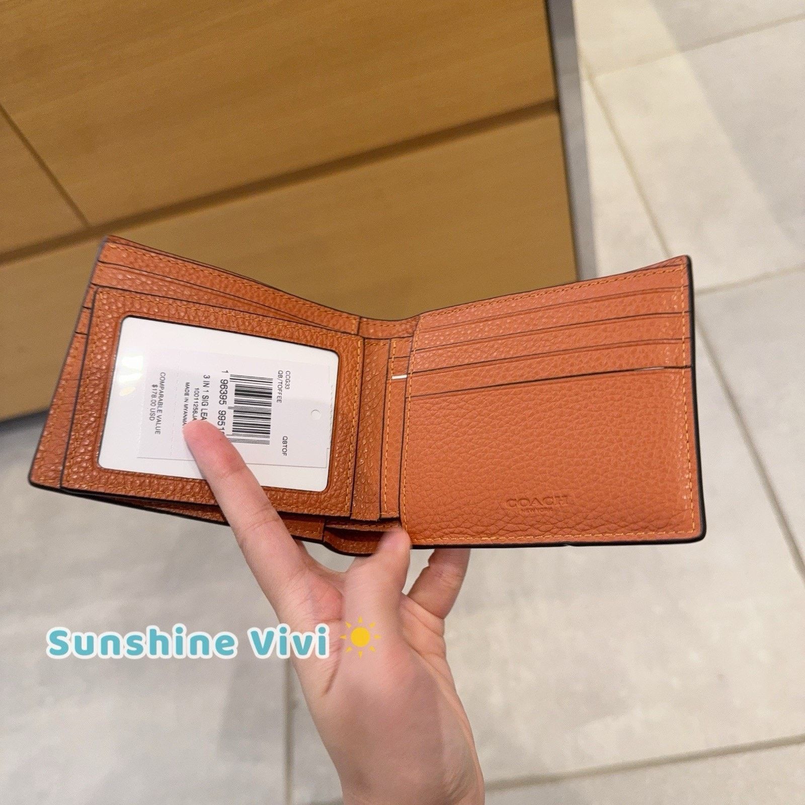 Coach NWT Coach 3 in 1 Wallet In Signature Leather Smooth Toffee Size ONE SIZE - 4 Thumbnail