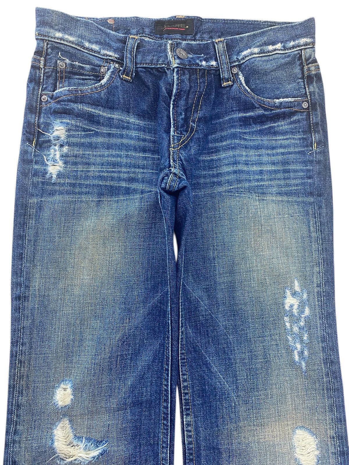 Camel Sweet Camel Blue Wash Distressed Style Straight Leg Jeans Size US 28 / EU 44 - 2 Thumbnail