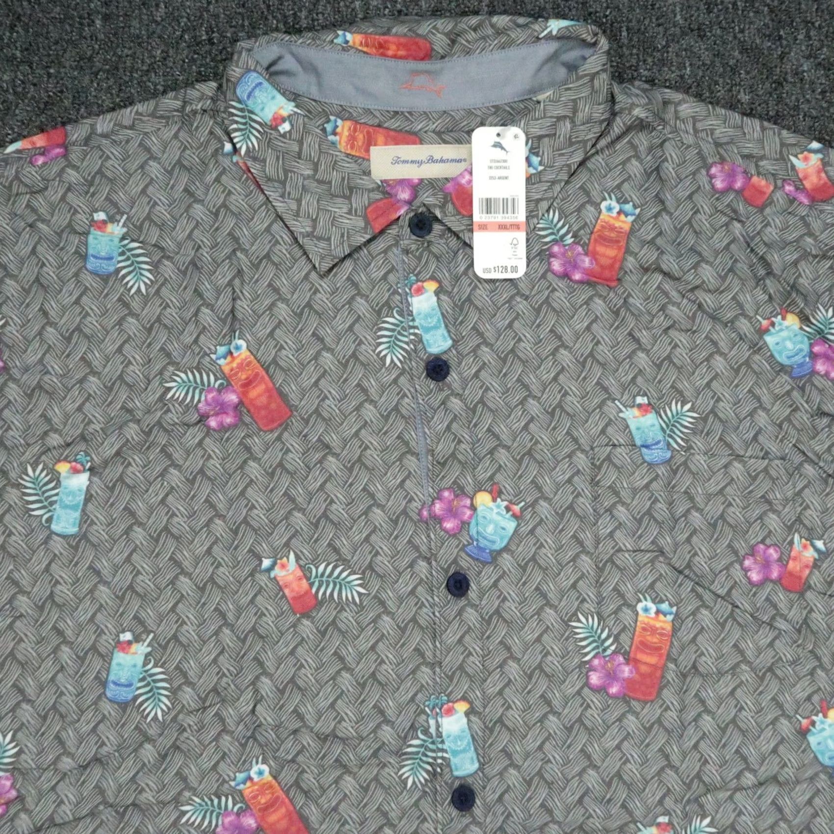 Tommy Bahama Tommy Bahama Shirt Mens 3XL Gray Tiki Cocktails Graphic Short Sleeve Hawaiian Shirt Mens 3XL Gray Graphic Print Vintage: No Size US XXL / EU 58 / 5 - 2 Thumbnail