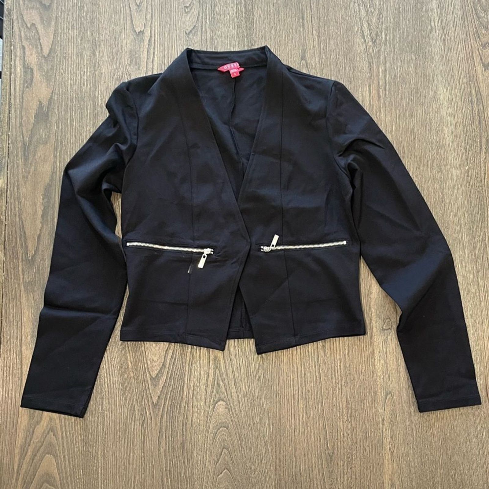 Guess Guess Womens Black Open Front Blazer Cropped Length - Size S Size S / US 4 / IT 40 - 1 Thumbnail