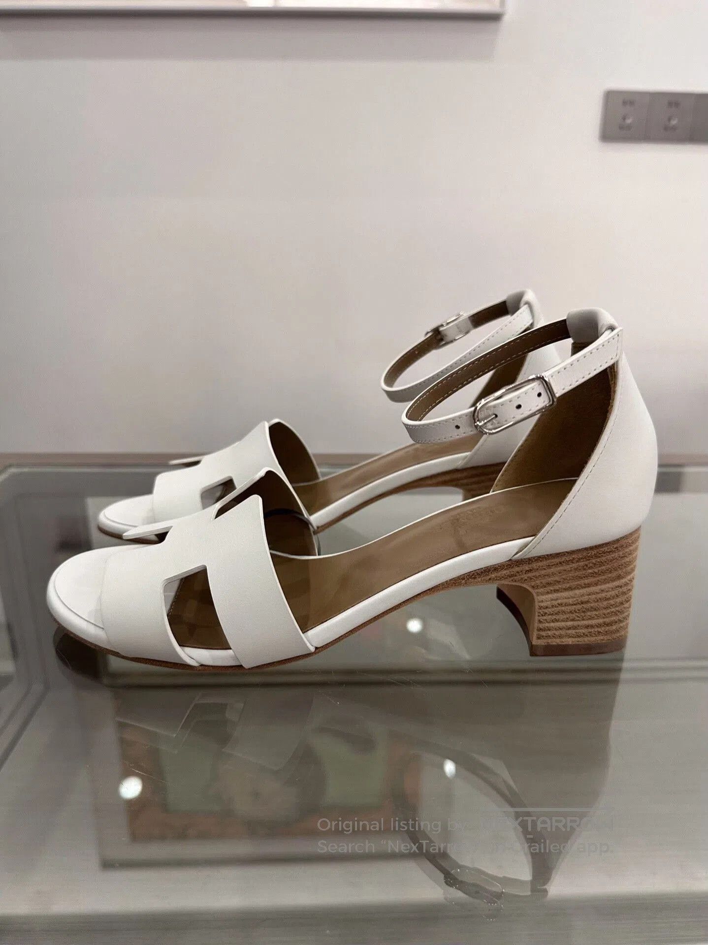 Hermes Hermes White H Logo Tower Buckle Sandals. Size US 6 / IT 36 - 4 Thumbnail