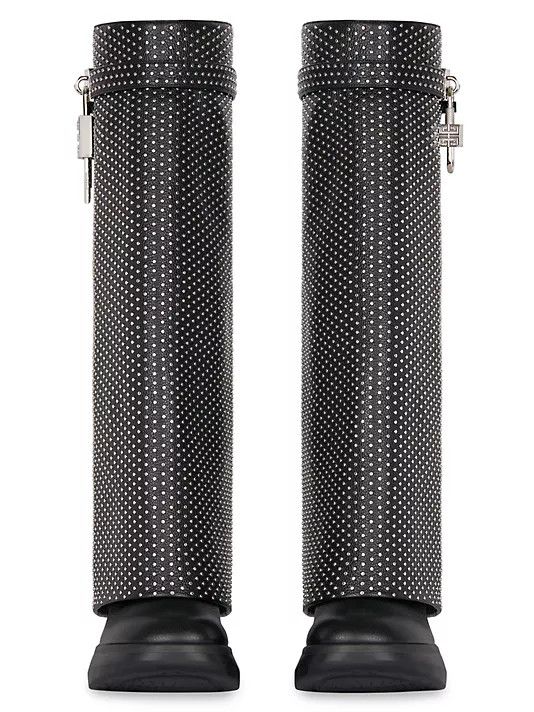 Givenchy o1w1db10325 Shark Lock Hight Boots in Black Size US 9 / IT 39 - 4 Thumbnail