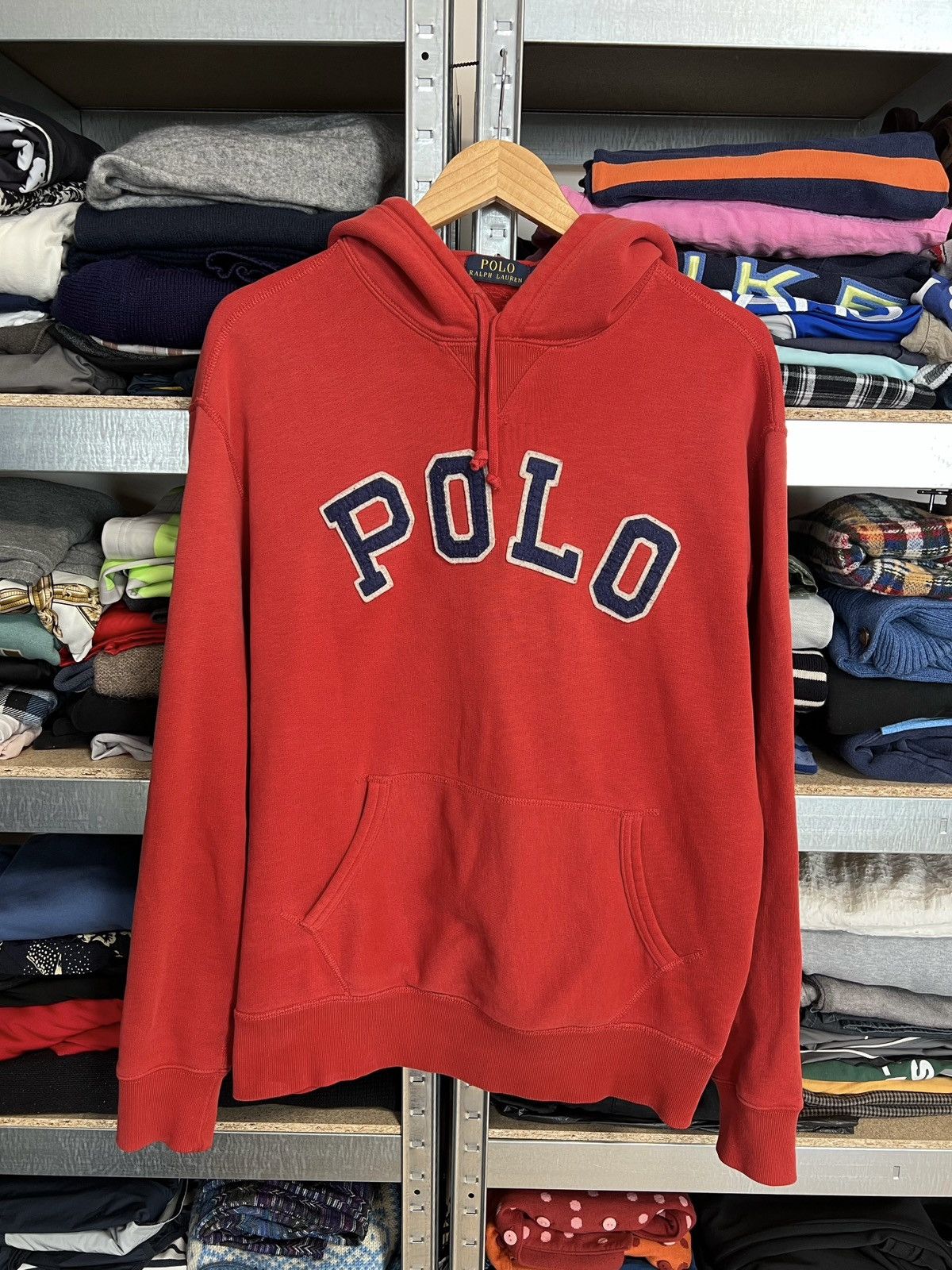 Polo Ralph Lauren × Vintage Vintage Polo Ralph Lauren Big Logo Red Hoodie Size M USA Size US M / EU 48-50 / 2 - 1 Thumbnail