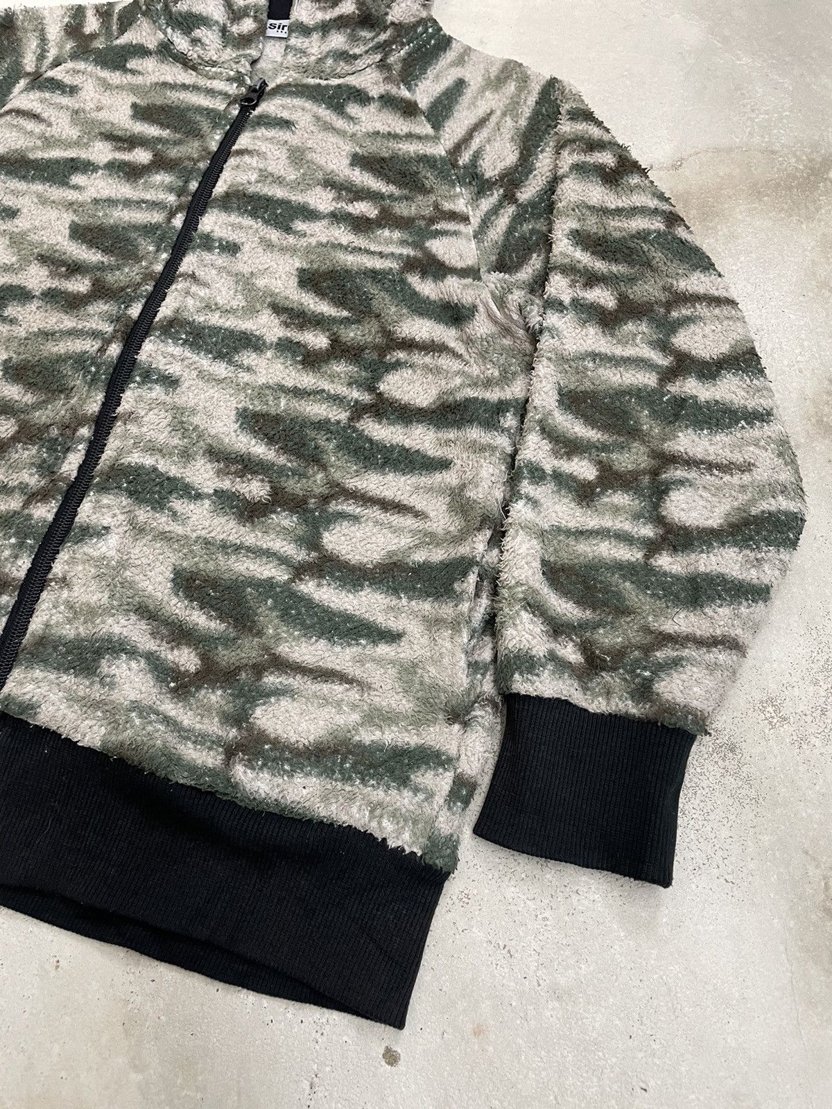 Japanese Brand Sirmione Army Digital Cropped Fleece Jacket Size US XXS / EU 40 - 3 Thumbnail