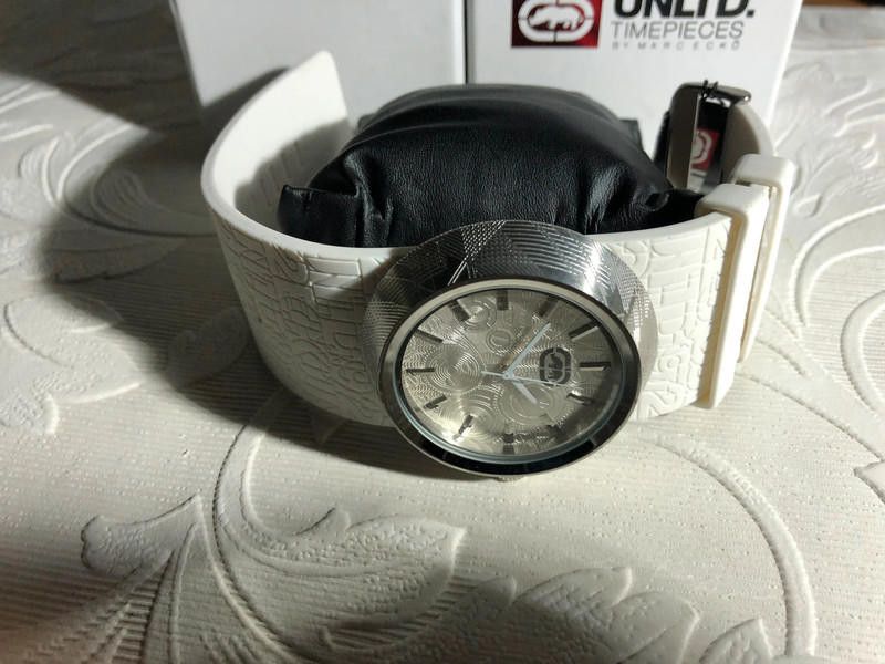 Designer Unltd Marc Ecko Unisex Quartz Watch and White Silicon Size ONE SIZE - 7 Thumbnail