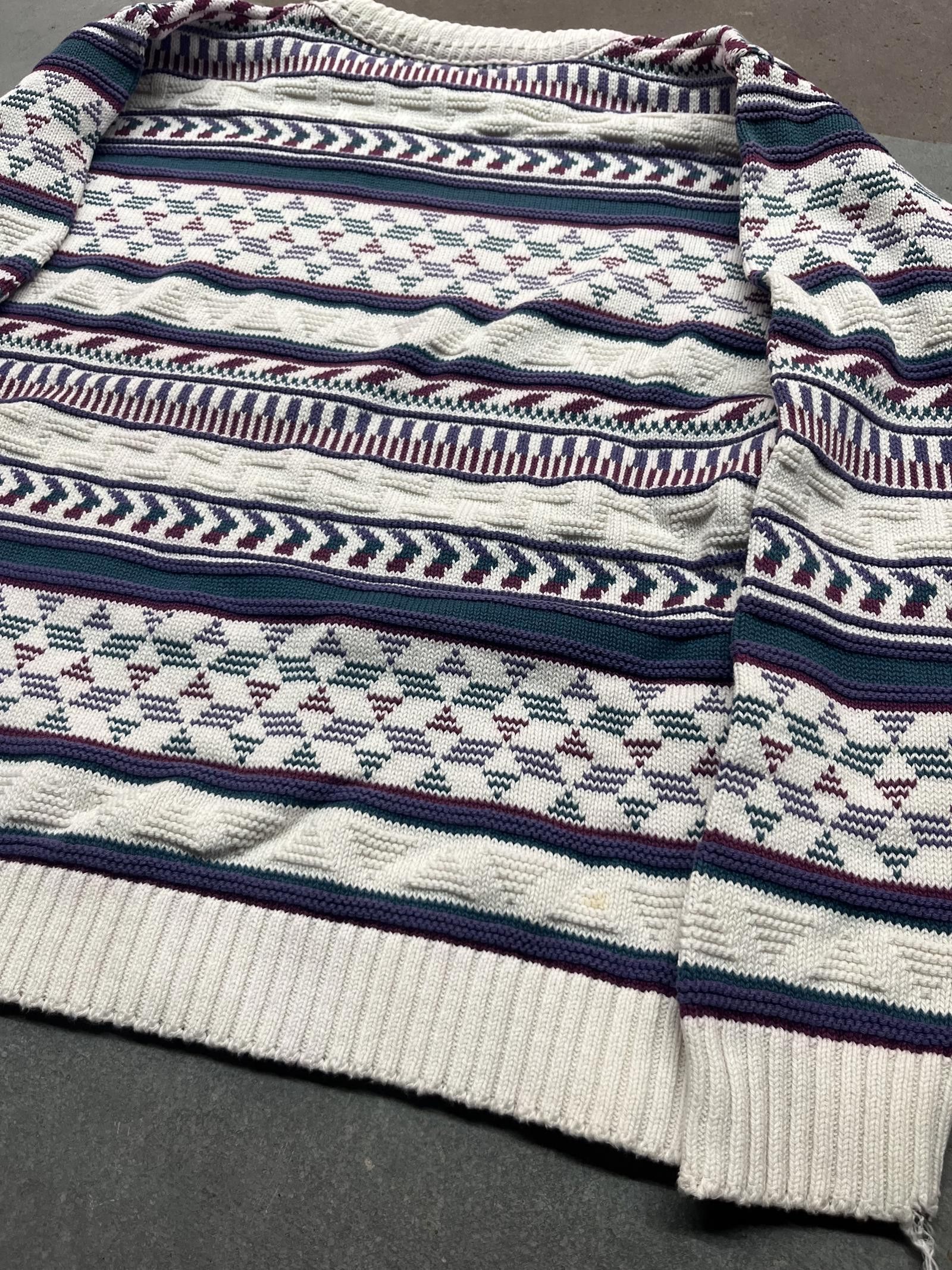 Sperry Vintage 90s Sperry Patterned Crewneck Sweater 100% Cotton M Size US M / EU 48-50 / 2 - 6 Thumbnail
