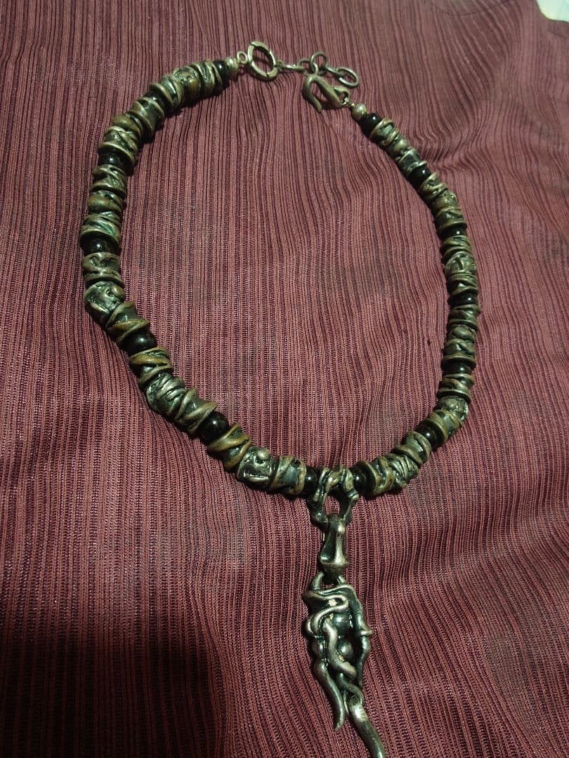 Other Taujan ivory black finish brass onyx choker necklace kmrii Size ONE SIZE - 3 Thumbnail