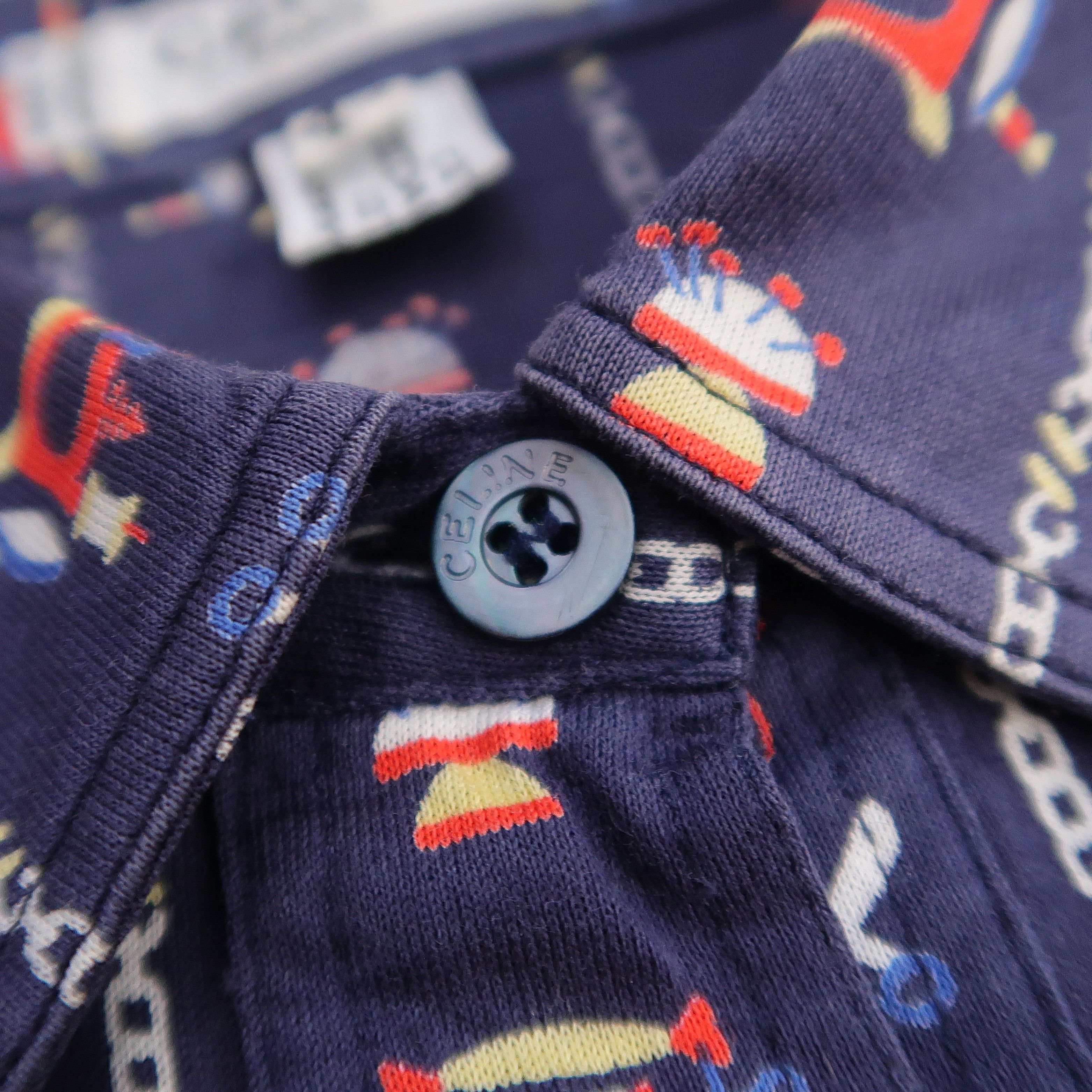 Celine 1980s Celine Switzerland Chain Ethnic Shirt Half Button Size US S / EU 44-46 / 1 - 7 Thumbnail