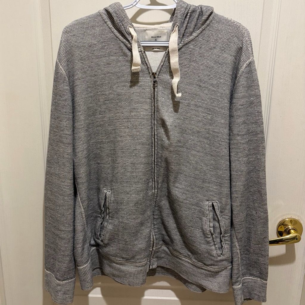 Billy Reid Billy Reid XL Gray Textured Zip Hoodie Made in Japan Size US L / EU 52-54 / 3 - 1 Thumbnail