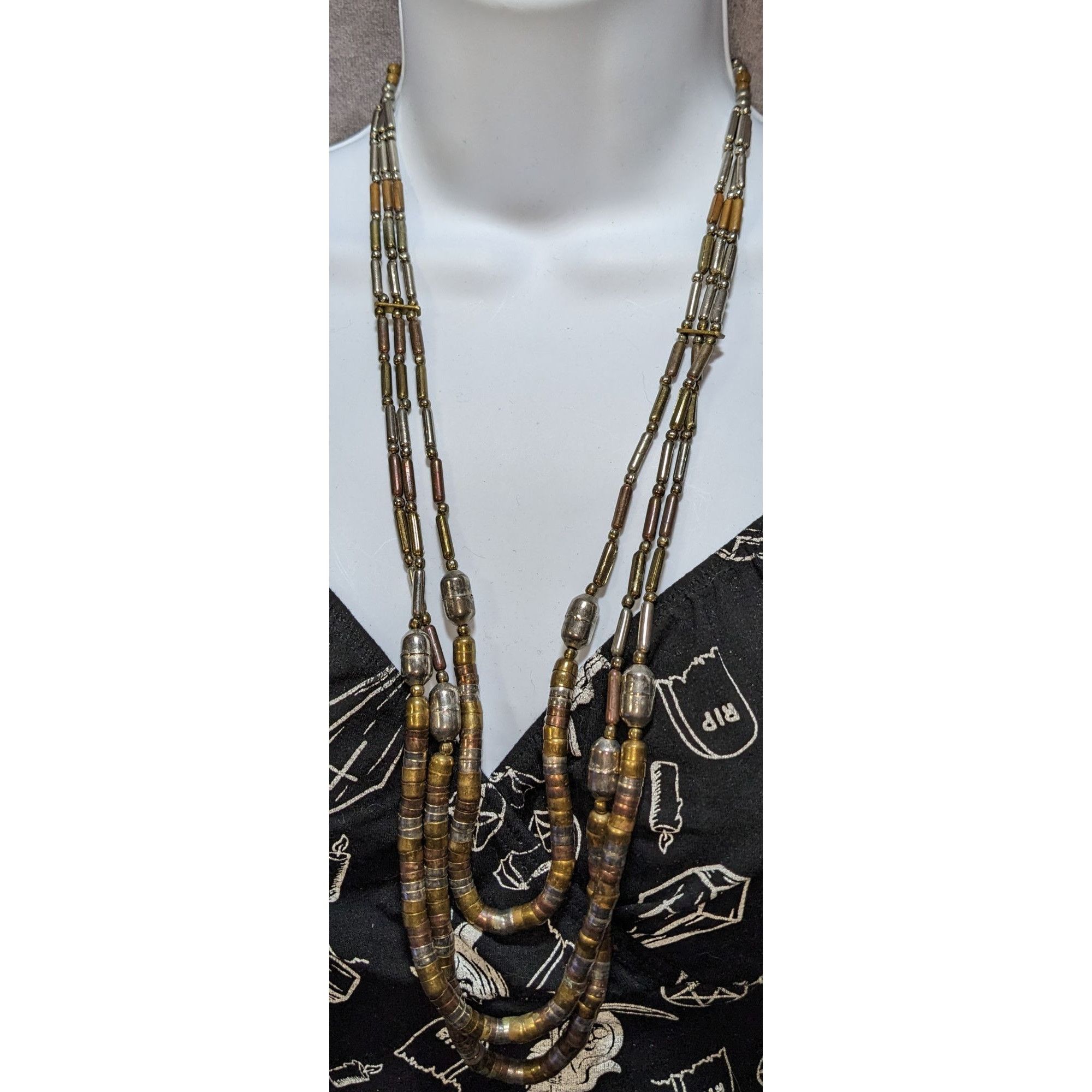 Other Vintage Brutalist Multi-Strand Metal Bead Necklace Size ONE SIZE - 5 Thumbnail