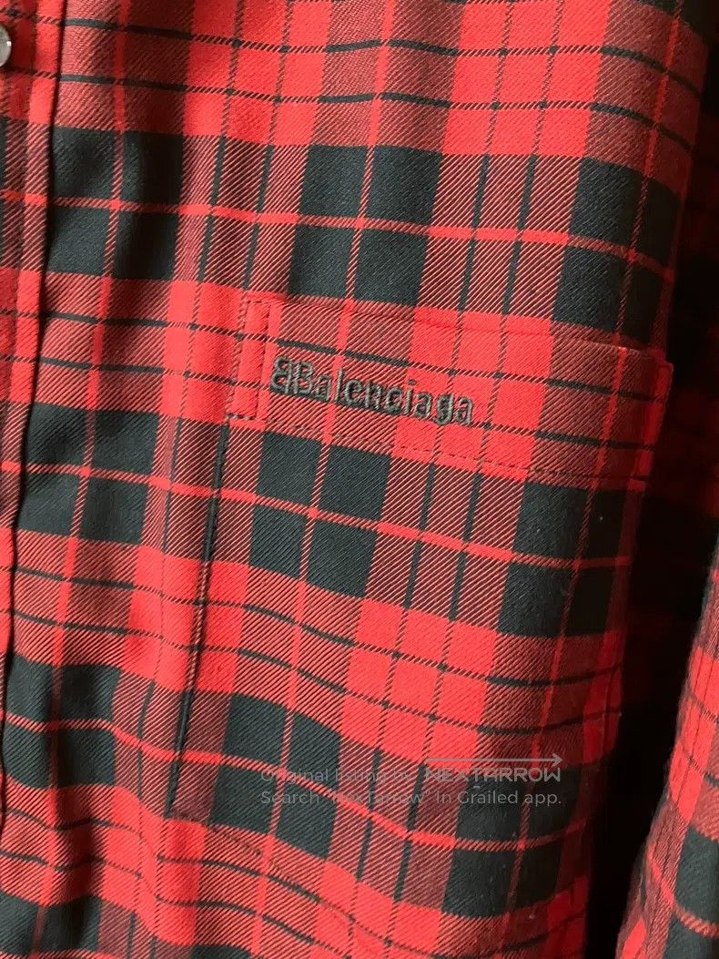 Balenciaga Balenciaga size 39 Red checkered long-sleeve cotton jacket Size US L / EU 52-54 / 3 - 3 Thumbnail