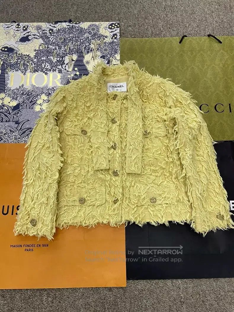 Chanel Chanel Yellow Neck Tie Fringe Jacket. Size US S / EU 44-46 / 1 - 1 Thumbnail