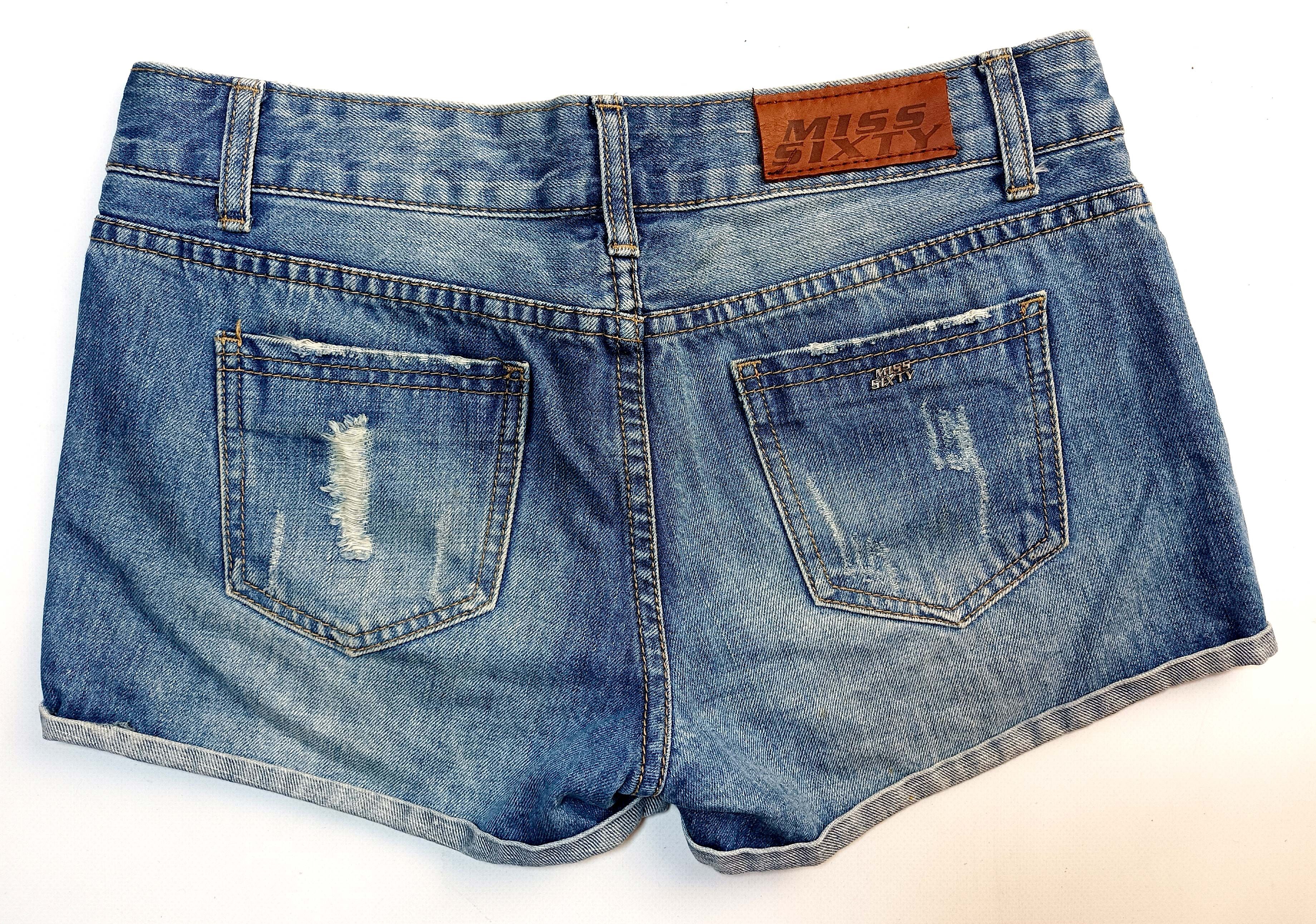 Miss Sixty MISS SIXTY Distressed Ripped Cuffed Denim Shorts W30 Cotton Size 30" / US 8 / IT 44 - 2 Thumbnail