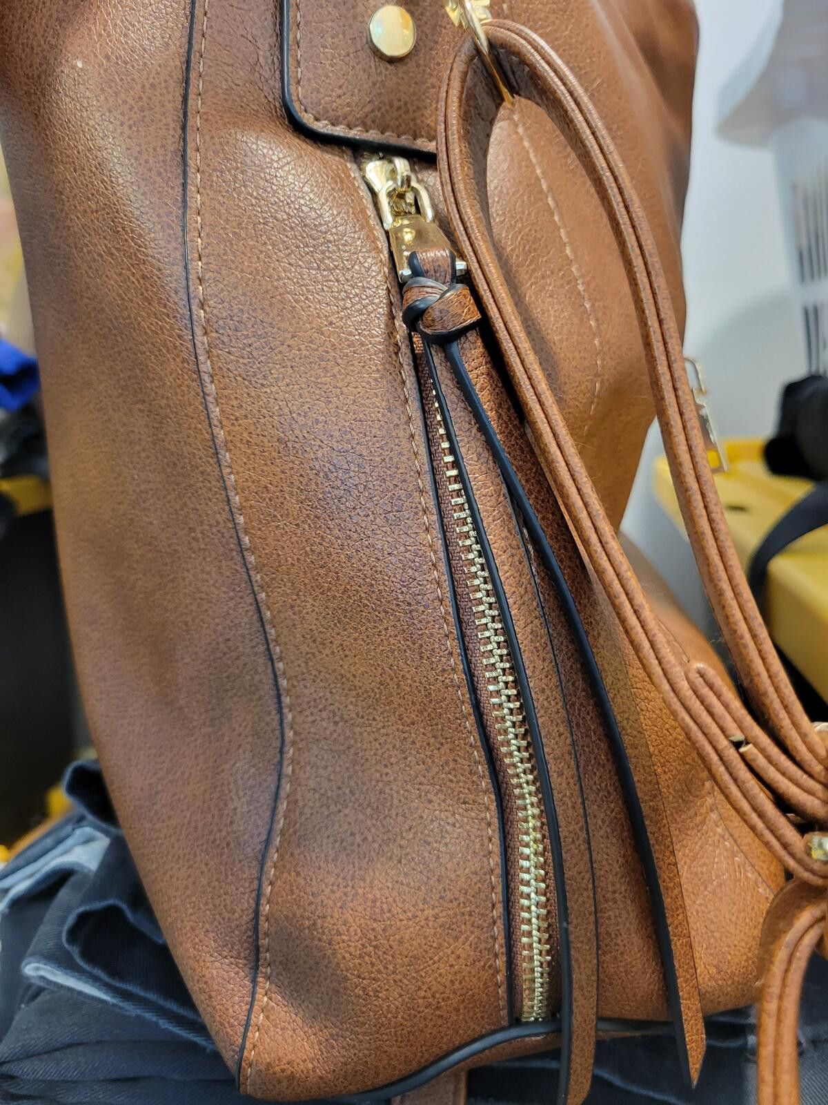 Other Brown Faux Leather Shoulder Bag with Multiple Compartments Size ONE SIZE - 9 Thumbnail