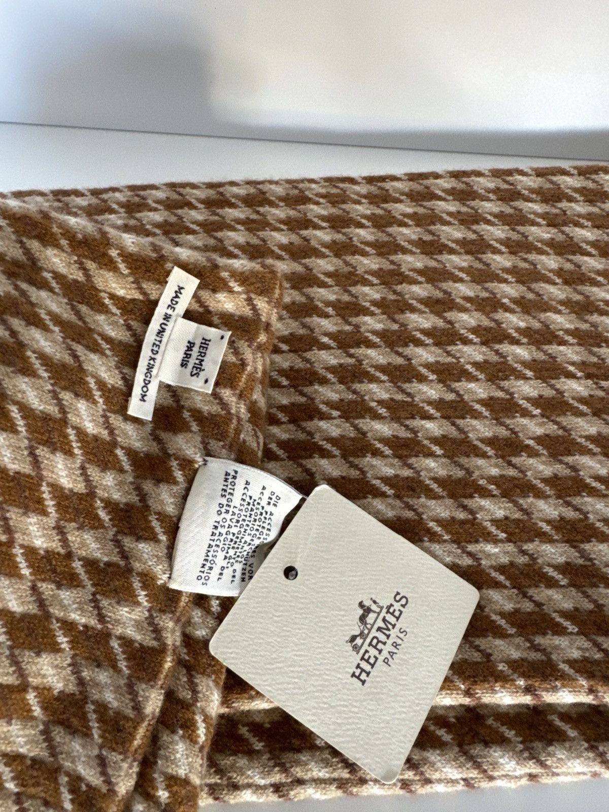 Hermes HERMĒS Paris Houndstooth Scraf Size ONE SIZE - 4 Thumbnail