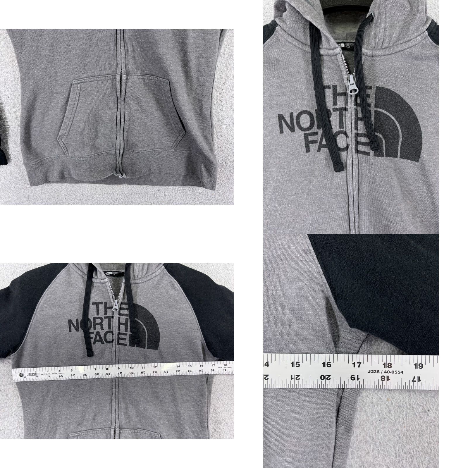 The North Face VINTAGE The North Face Hoodie Shirt Womens Small Gray Black Full Zip Pockets Cotton Nike Size S / US 4 / IT 40 - 8 Thumbnail