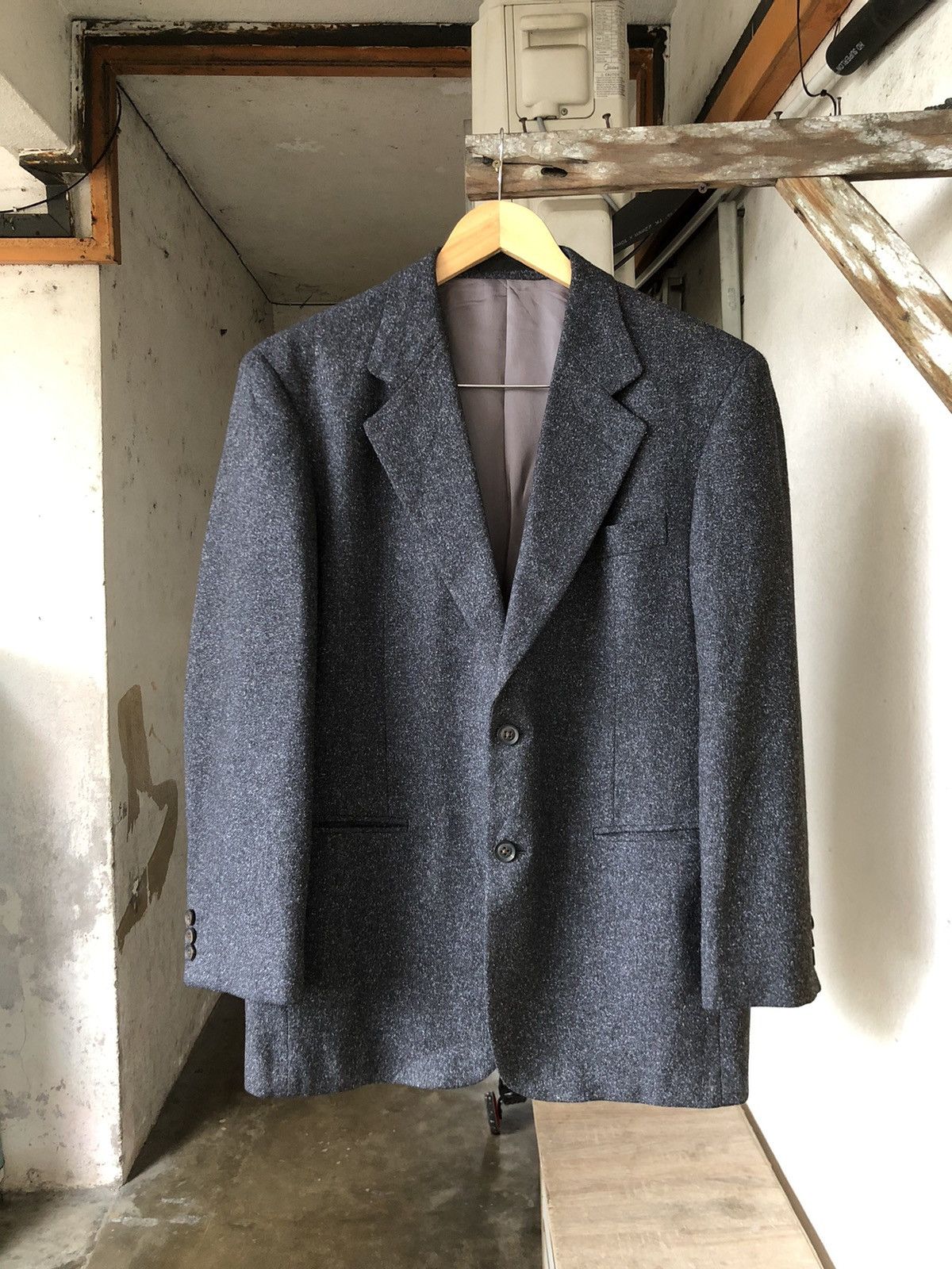 Vintage Burberry London Single Breasted Wool Blazer
